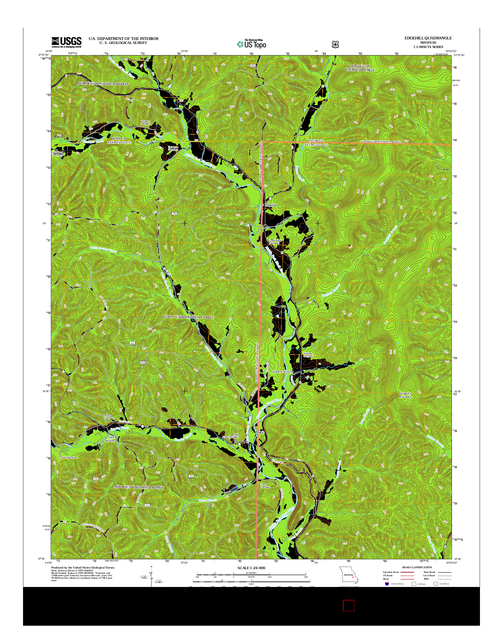 USGS US TOPO 7.5-MINUTE MAP FOR EDGEHILL, MO 2012
