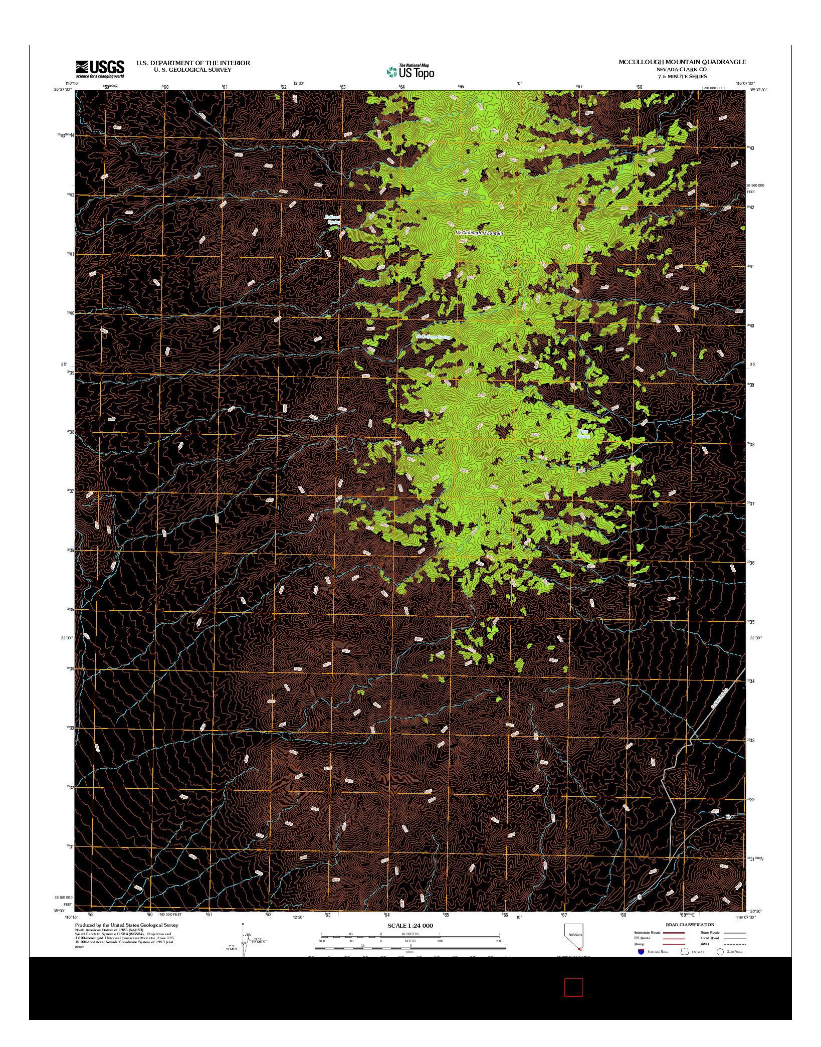 USGS US TOPO 7.5-MINUTE MAP FOR MCCULLOUGH MOUNTAIN, NV 2012