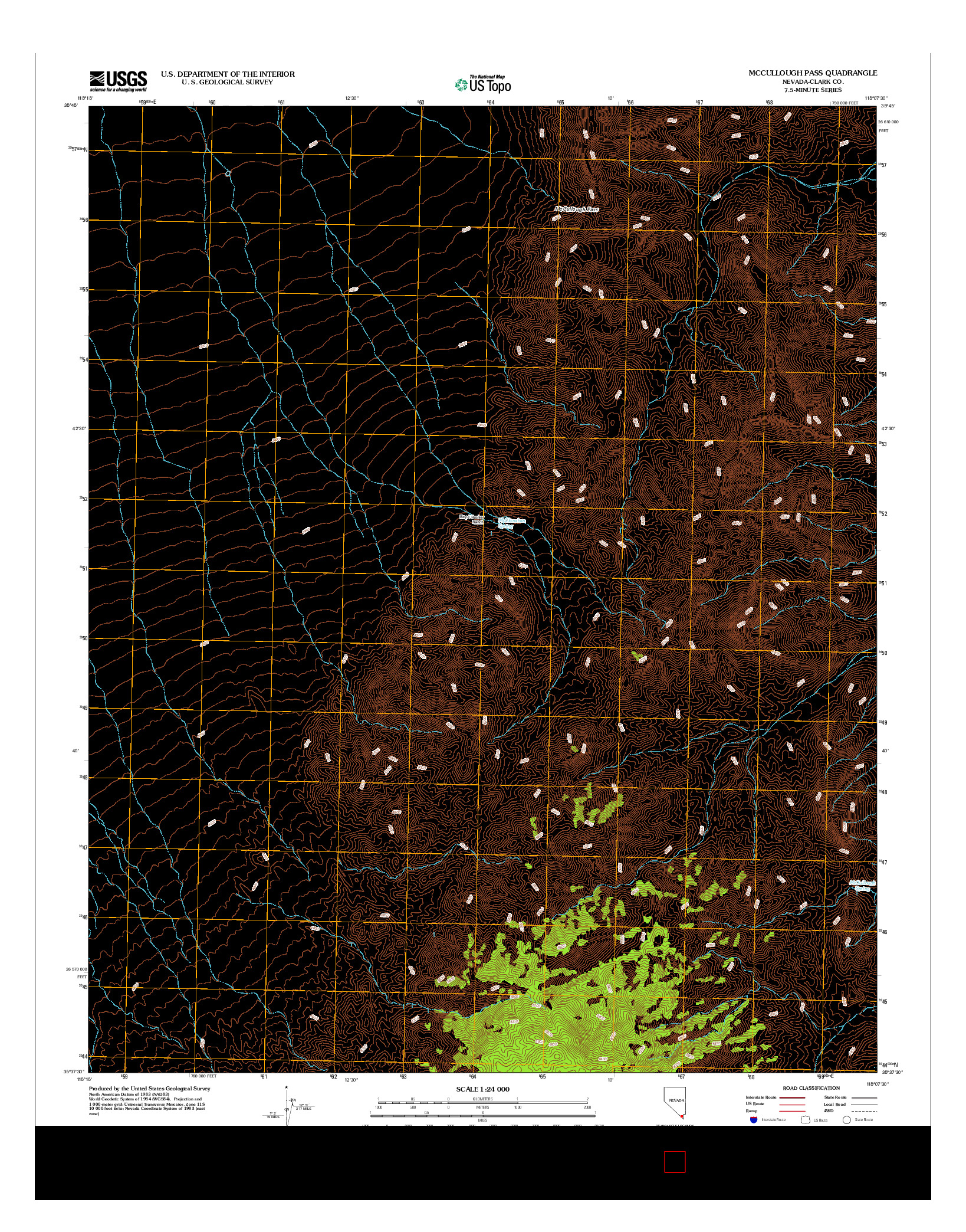 USGS US TOPO 7.5-MINUTE MAP FOR MCCULLOUGH PASS, NV 2012