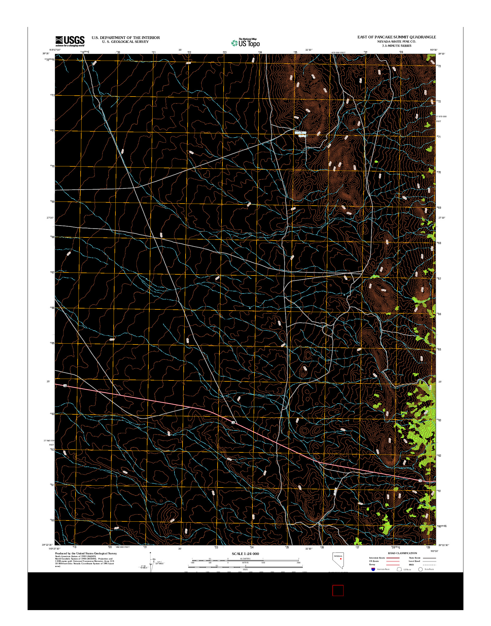 USGS US TOPO 7.5-MINUTE MAP FOR EAST OF PANCAKE SUMMIT, NV 2012