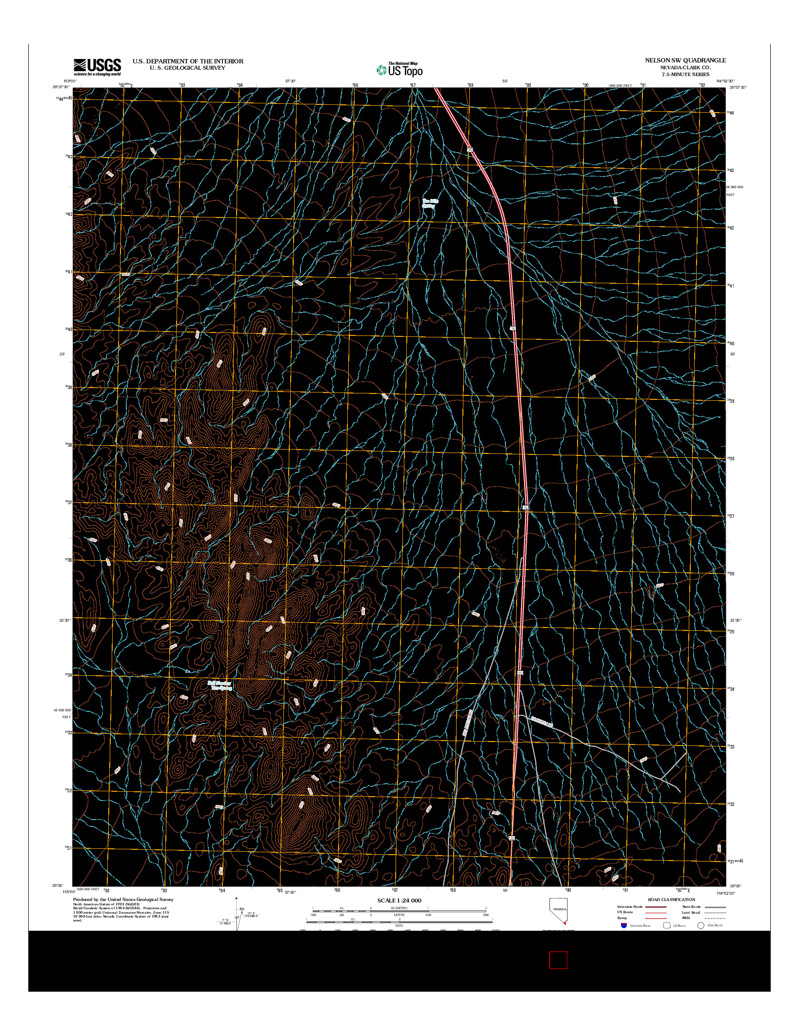 USGS US TOPO 7.5-MINUTE MAP FOR NELSON SW, NV 2012