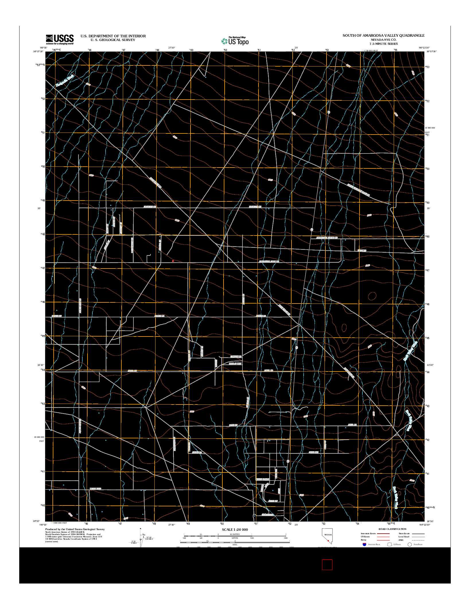 USGS US TOPO 7.5-MINUTE MAP FOR SOUTH OF AMARGOSA VALLEY, NV 2012