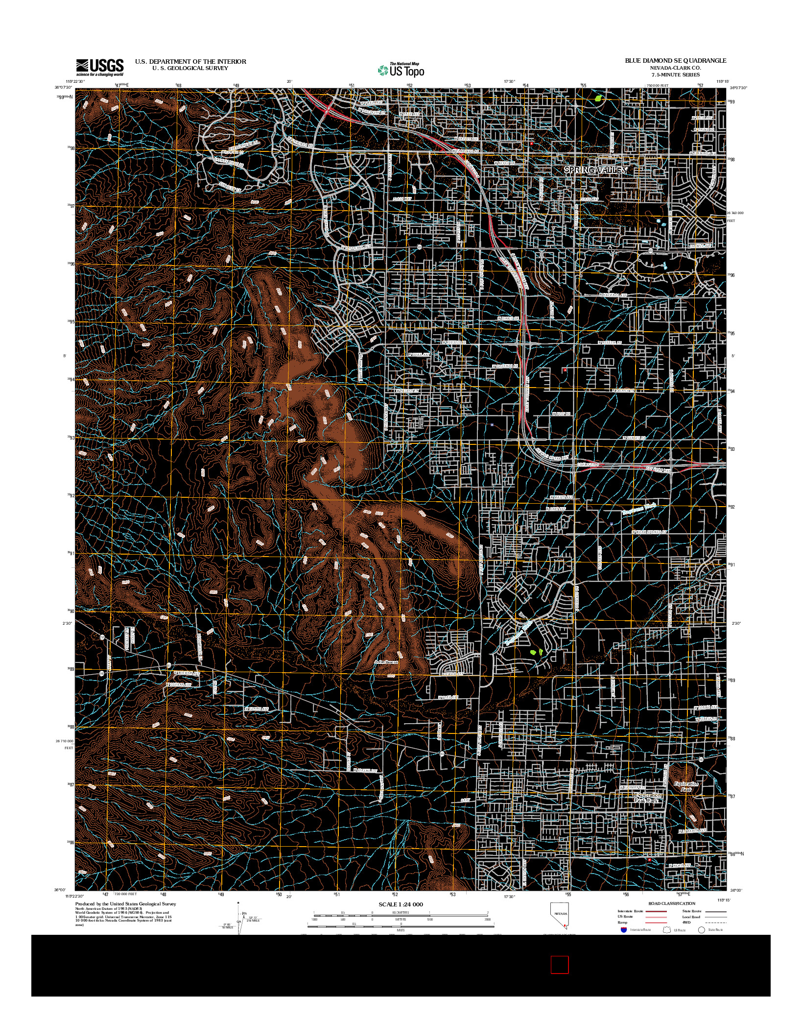 USGS US TOPO 7.5-MINUTE MAP FOR BLUE DIAMOND SE, NV 2012