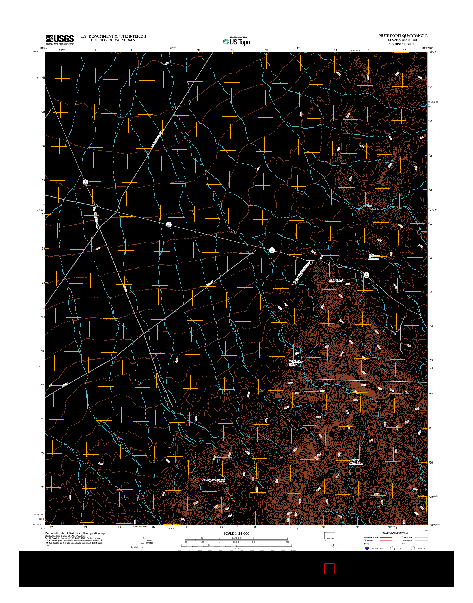 USGS US TOPO 7.5-MINUTE MAP FOR PIUTE POINT, NV 2012