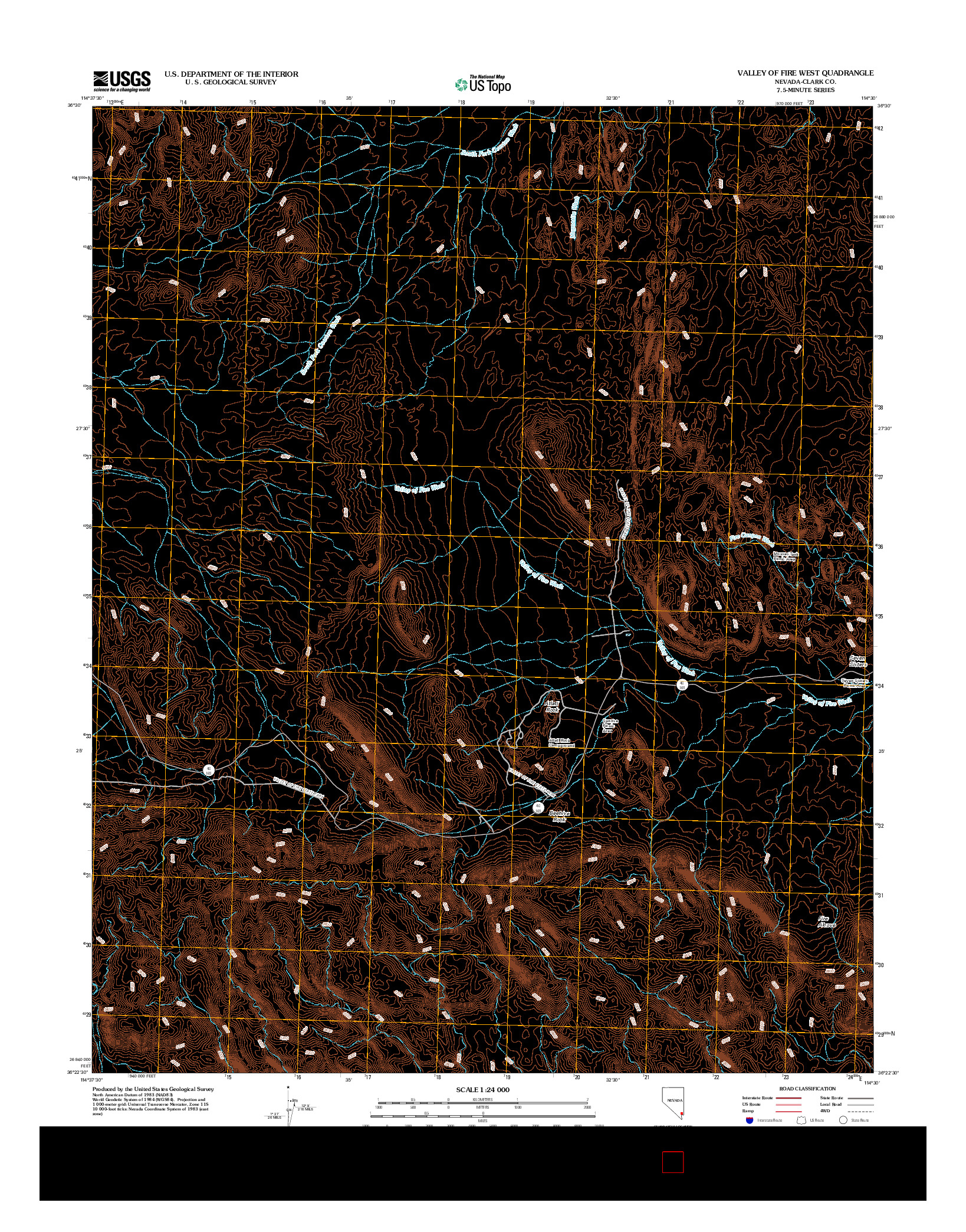 USGS US TOPO 7.5-MINUTE MAP FOR VALLEY OF FIRE WEST, NV 2012