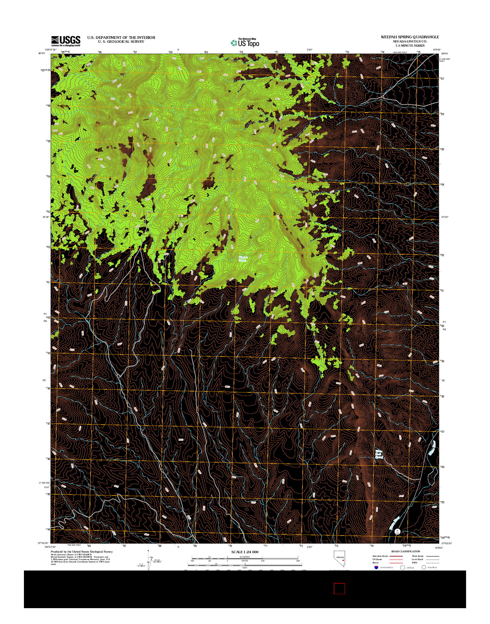 USGS US TOPO 7.5-MINUTE MAP FOR WEEPAH SPRING, NV 2012