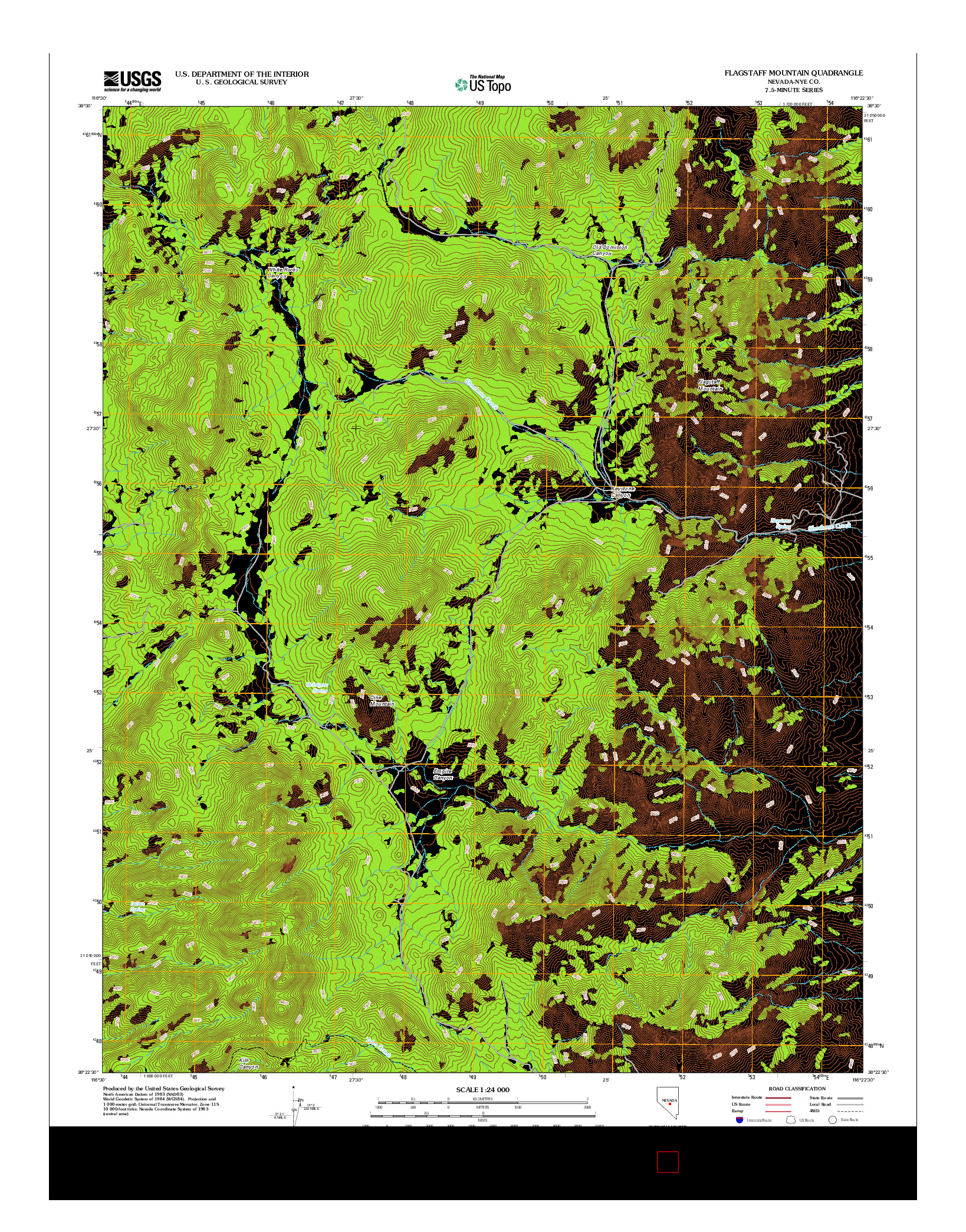 USGS US TOPO 7.5-MINUTE MAP FOR FLAGSTAFF MOUNTAIN, NV 2012
