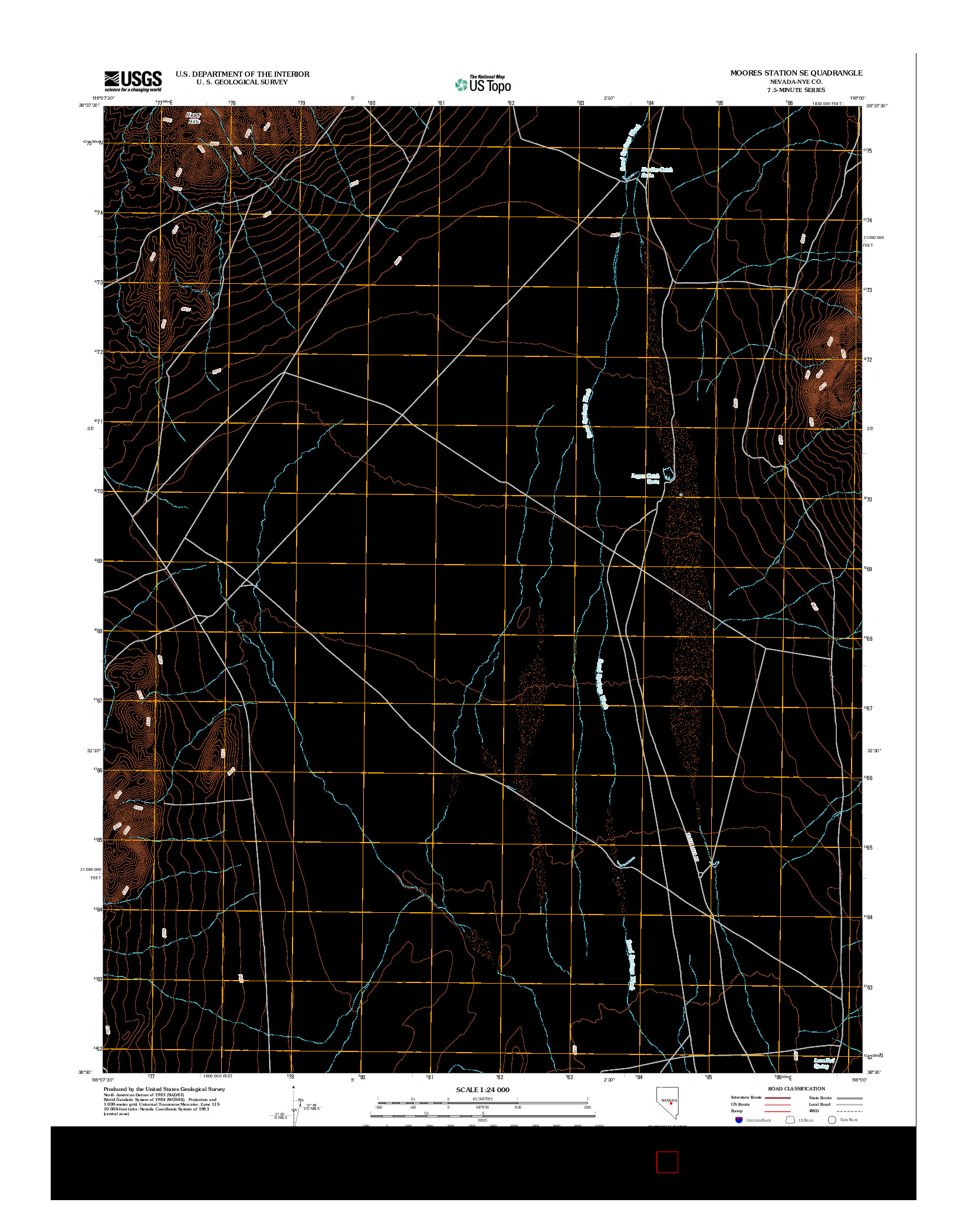 USGS US TOPO 7.5-MINUTE MAP FOR MOORES STATION SE, NV 2012