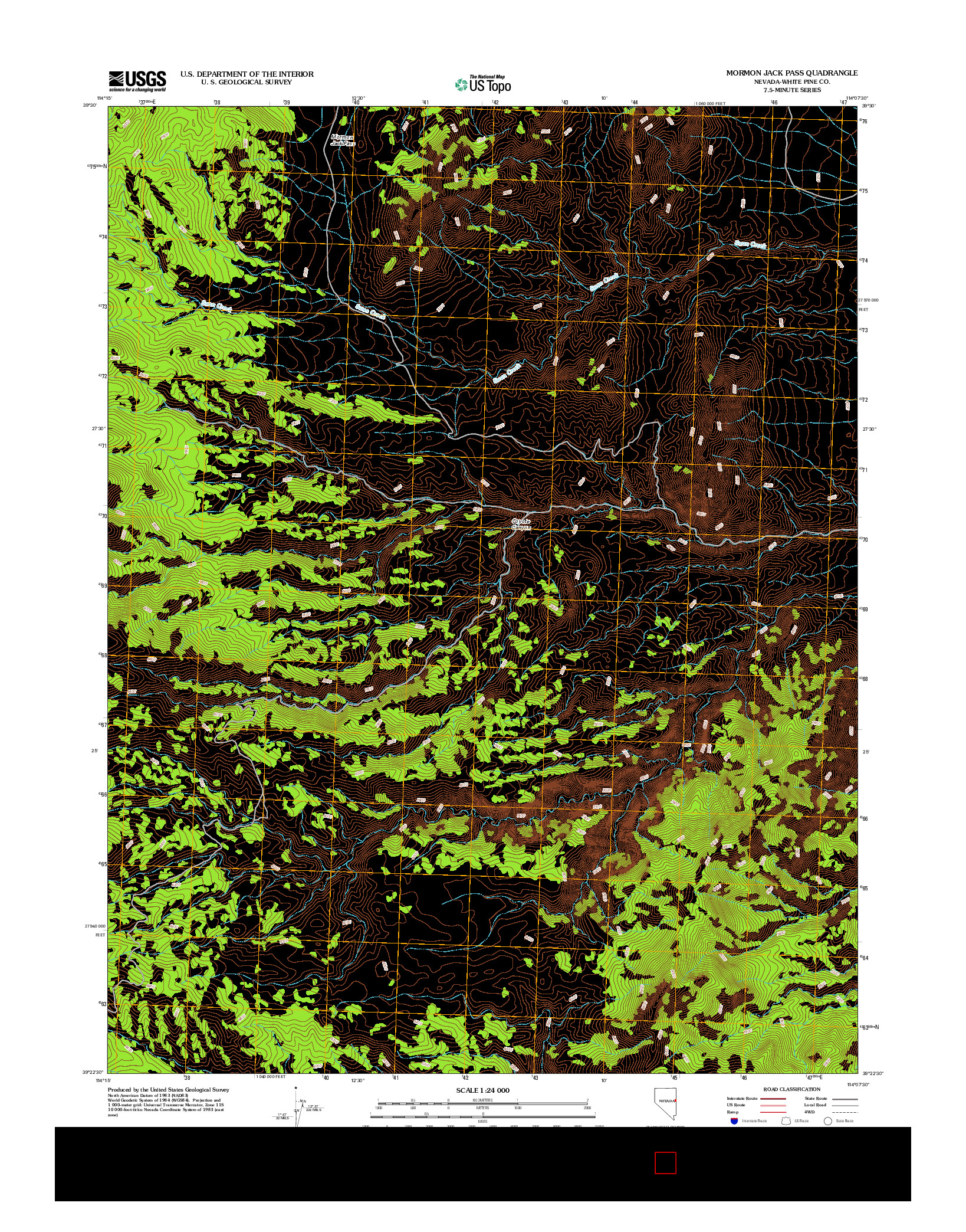 USGS US TOPO 7.5-MINUTE MAP FOR MORMON JACK PASS, NV 2012