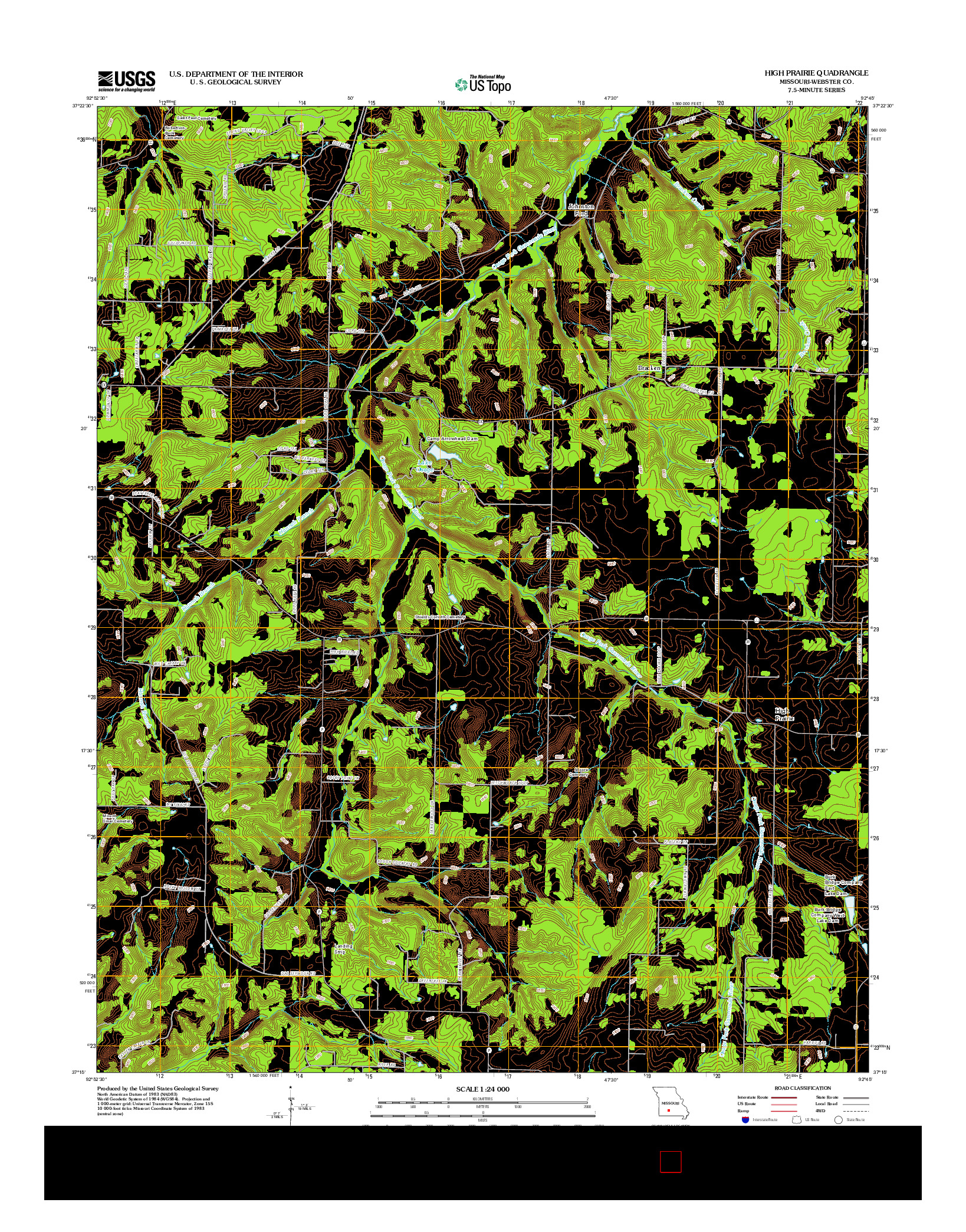 USGS US TOPO 7.5-MINUTE MAP FOR HIGH PRAIRIE, MO 2012