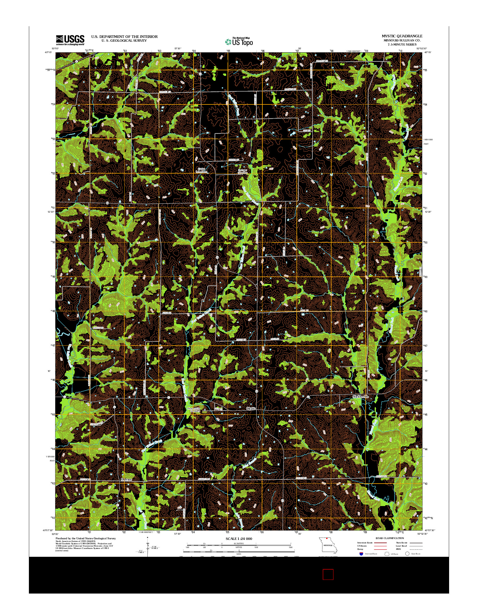 USGS US TOPO 7.5-MINUTE MAP FOR MYSTIC, MO 2012