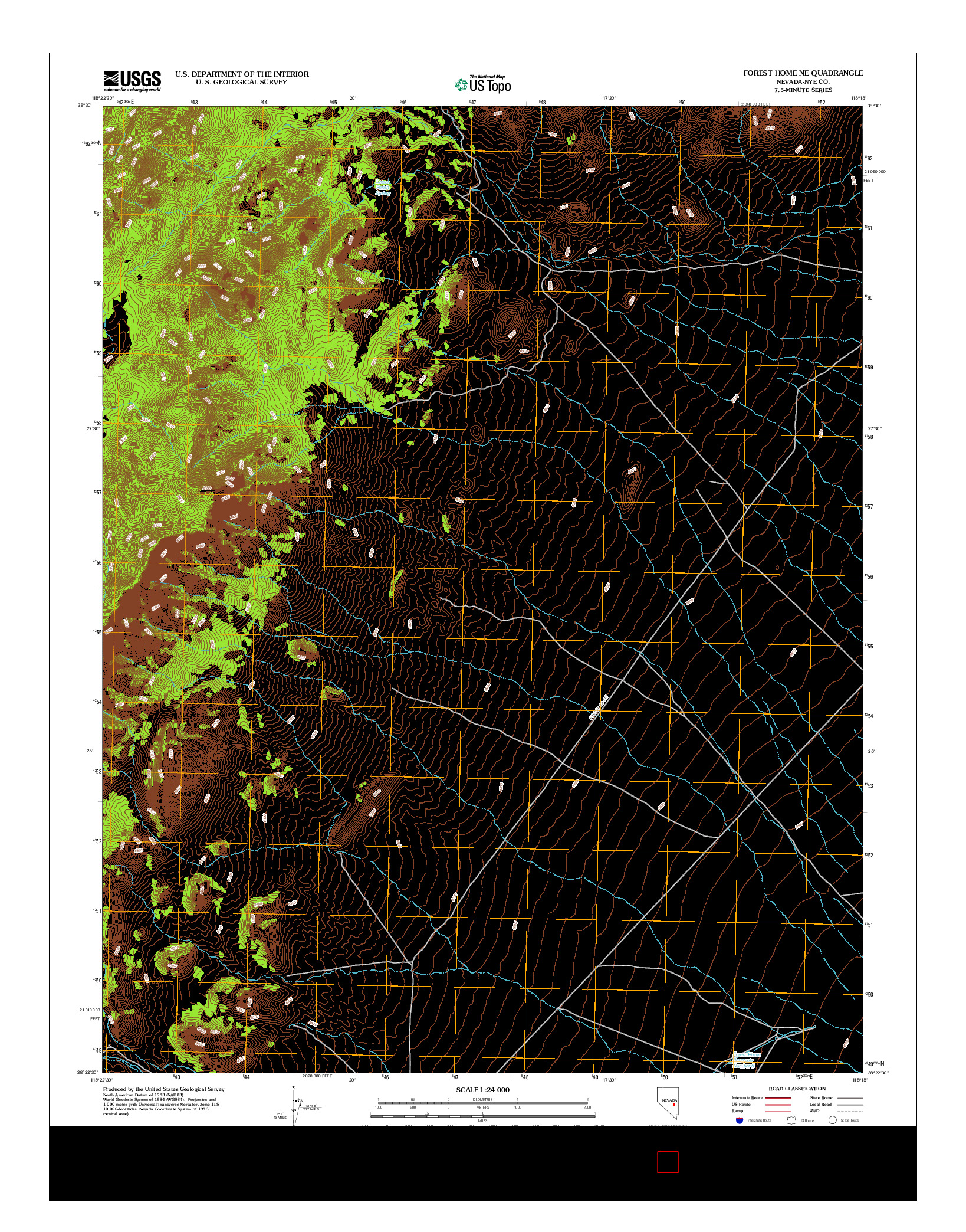 USGS US TOPO 7.5-MINUTE MAP FOR FOREST HOME NE, NV 2012