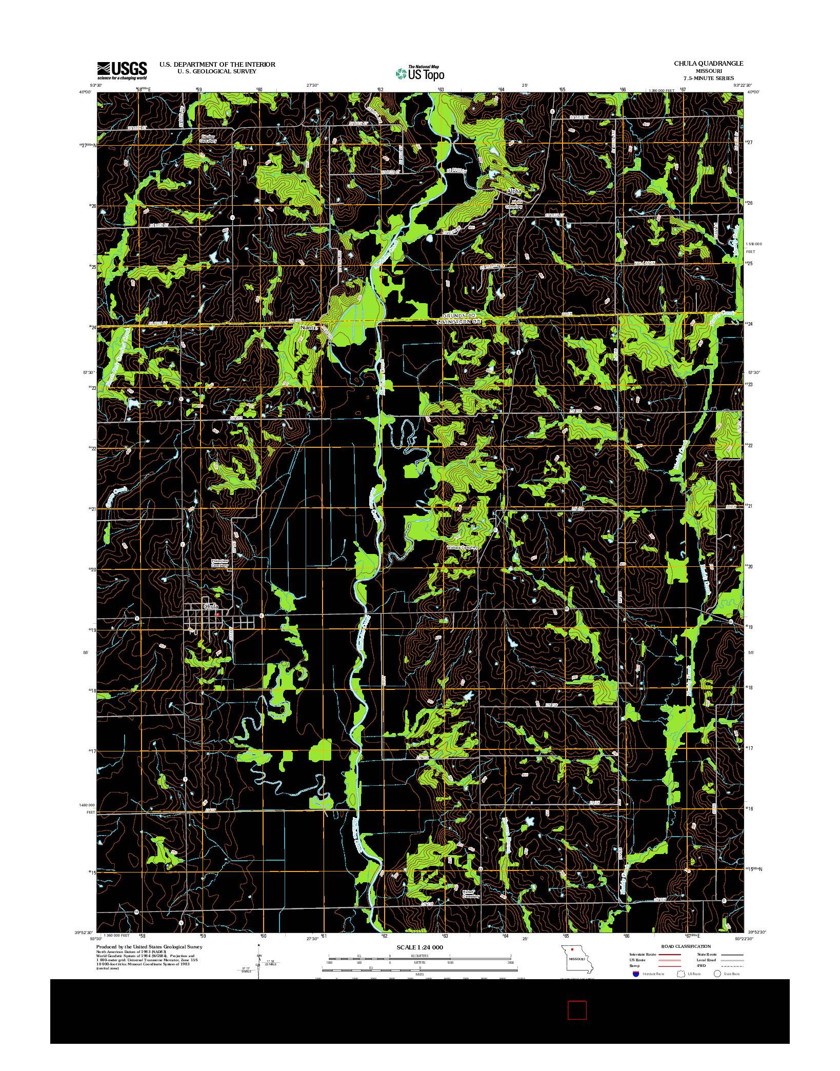 USGS US TOPO 7.5-MINUTE MAP FOR CHULA, MO 2012