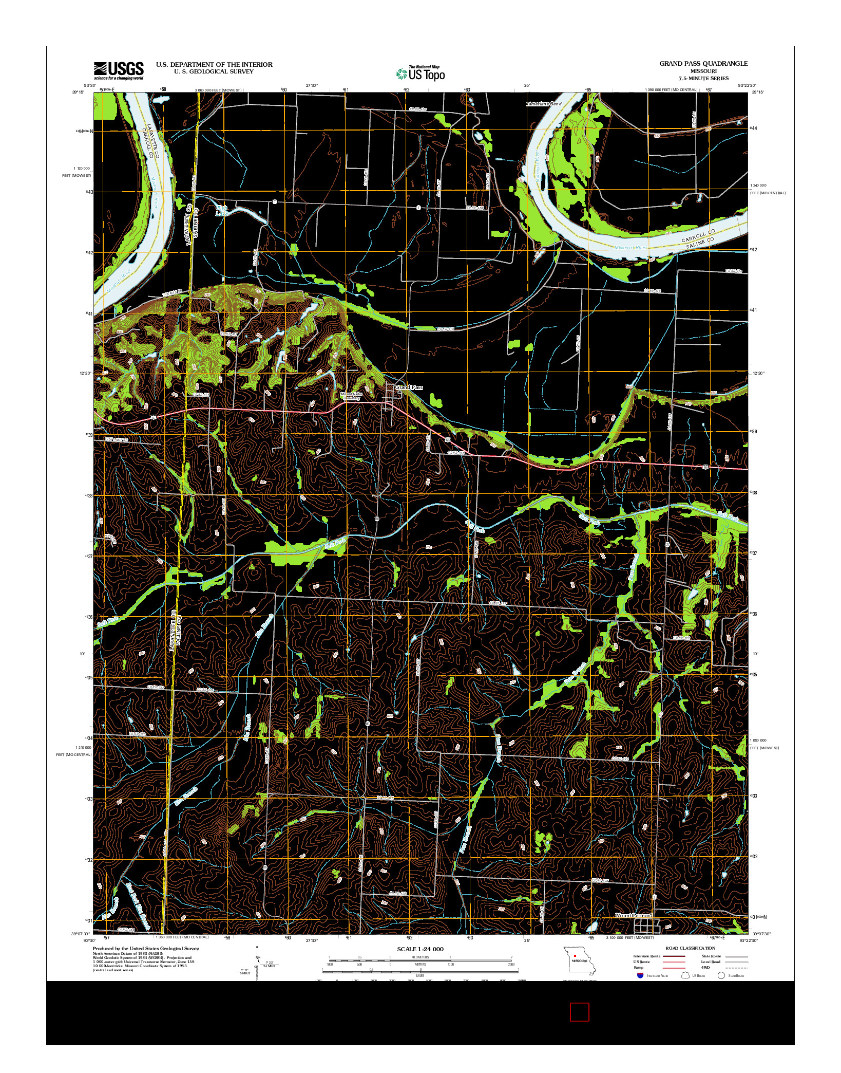 USGS US TOPO 7.5-MINUTE MAP FOR GRAND PASS, MO 2012