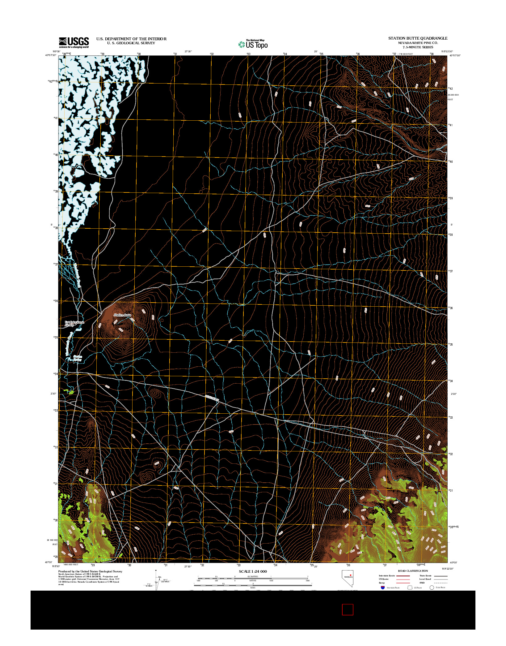 USGS US TOPO 7.5-MINUTE MAP FOR STATION BUTTE, NV 2012