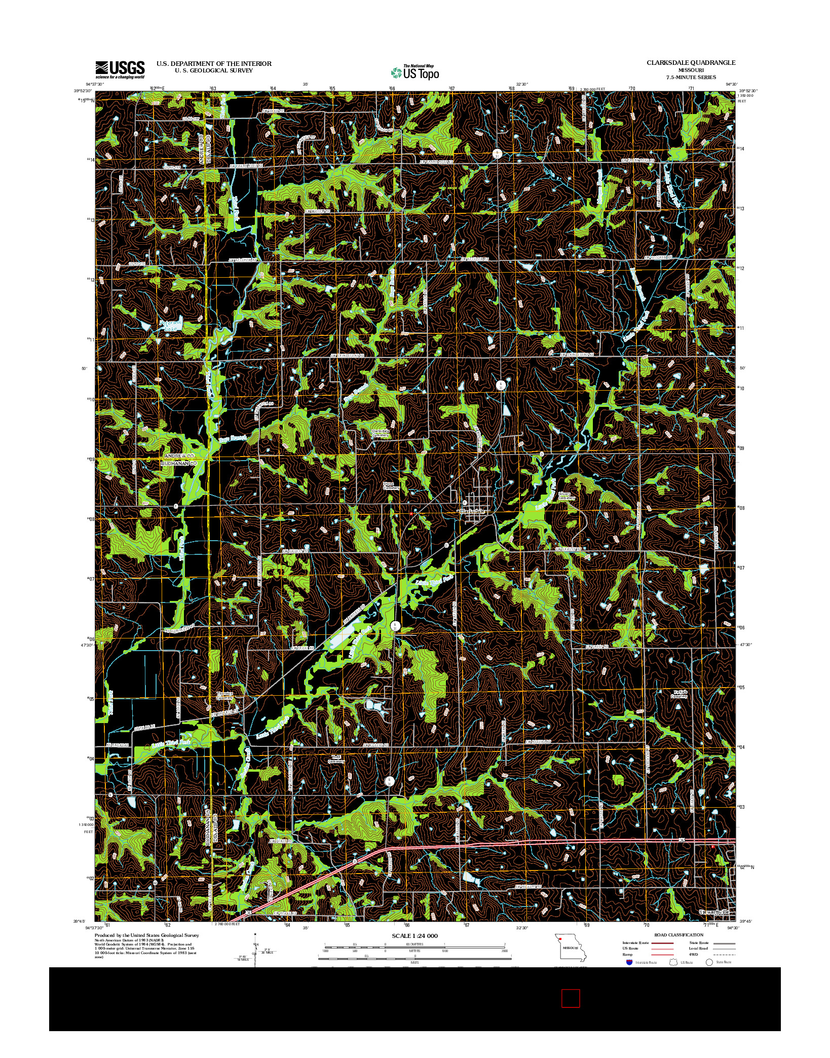 USGS US TOPO 7.5-MINUTE MAP FOR CLARKSDALE, MO 2012