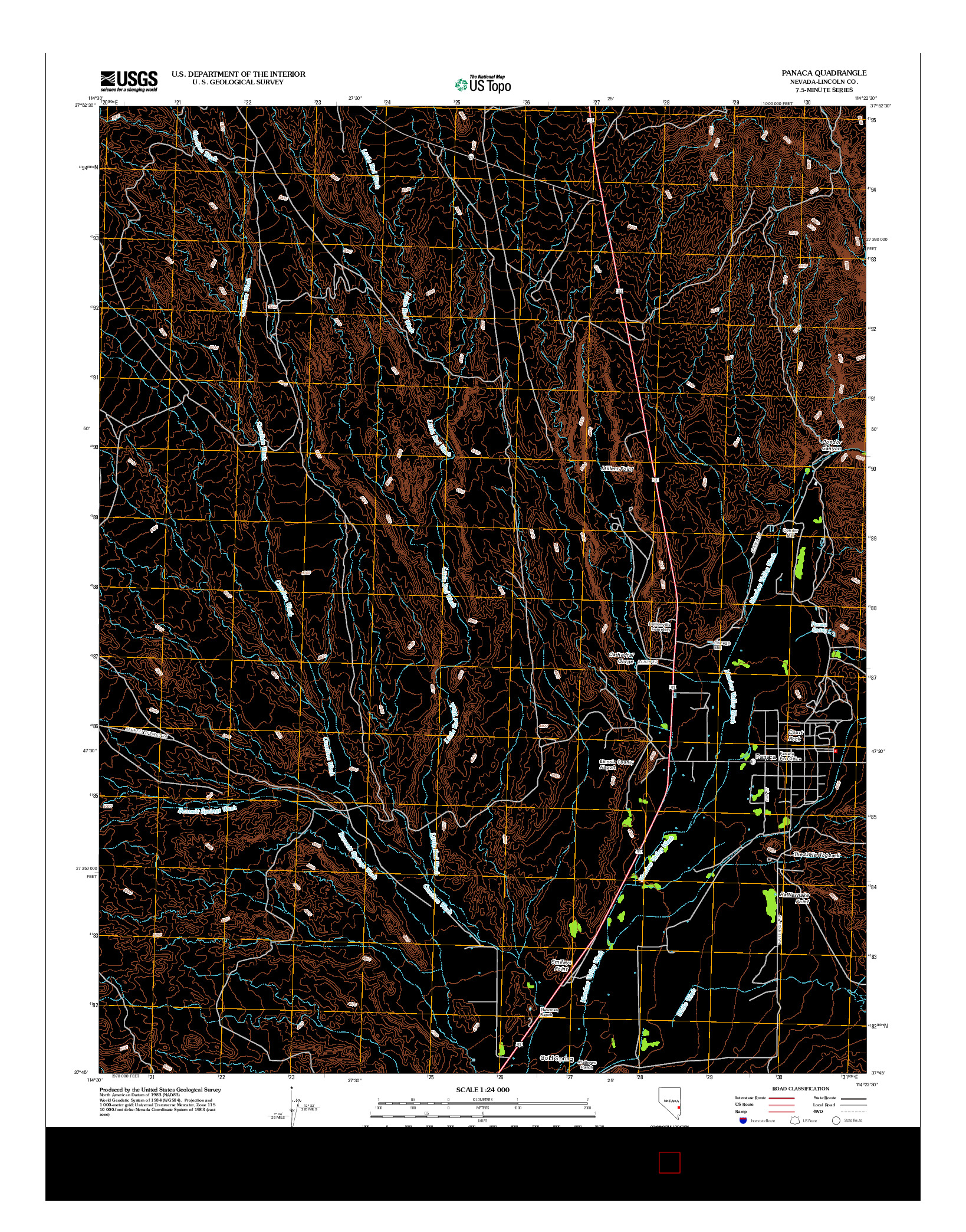 USGS US TOPO 7.5-MINUTE MAP FOR PANACA, NV 2012