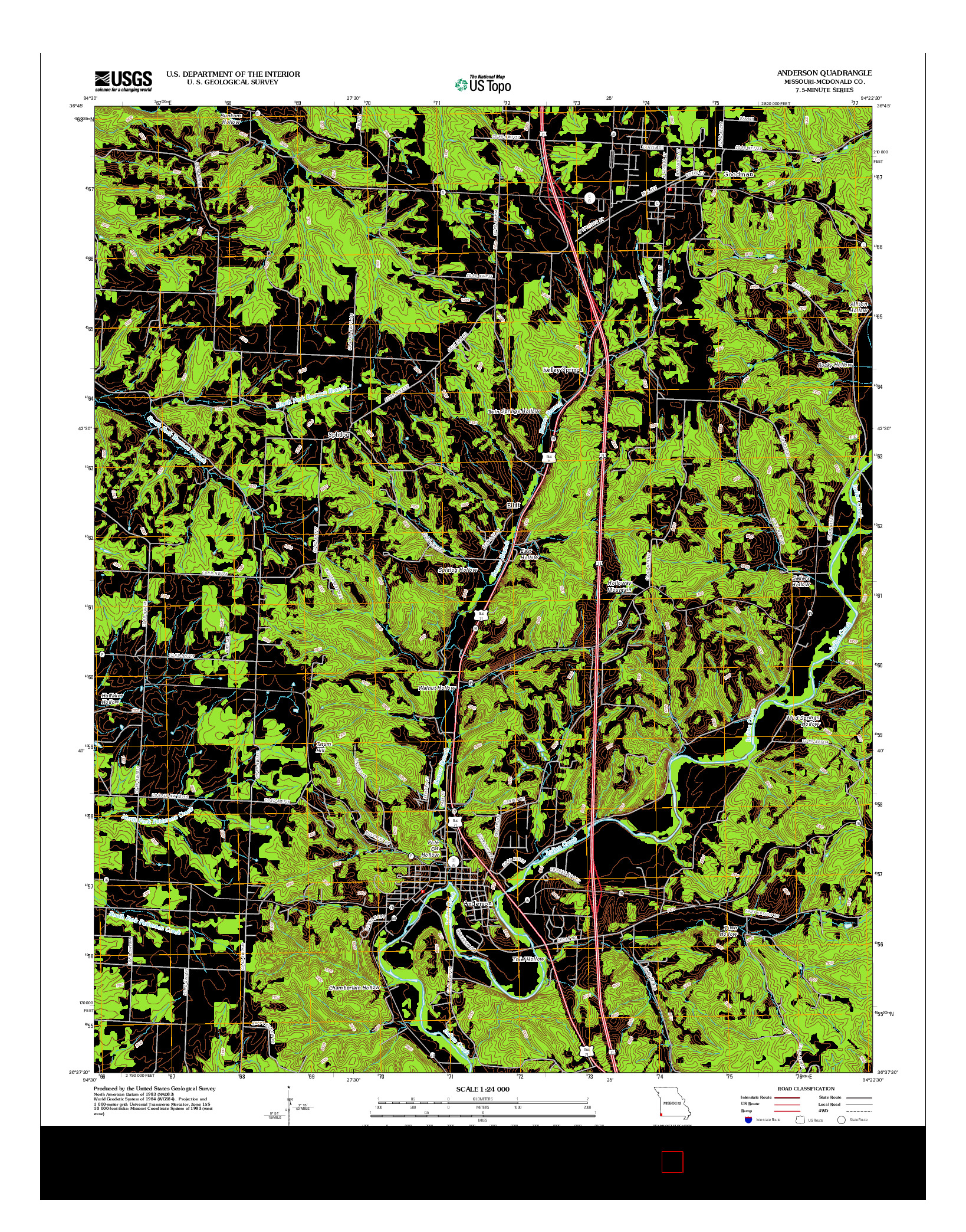 USGS US TOPO 7.5-MINUTE MAP FOR ANDERSON, MO 2012