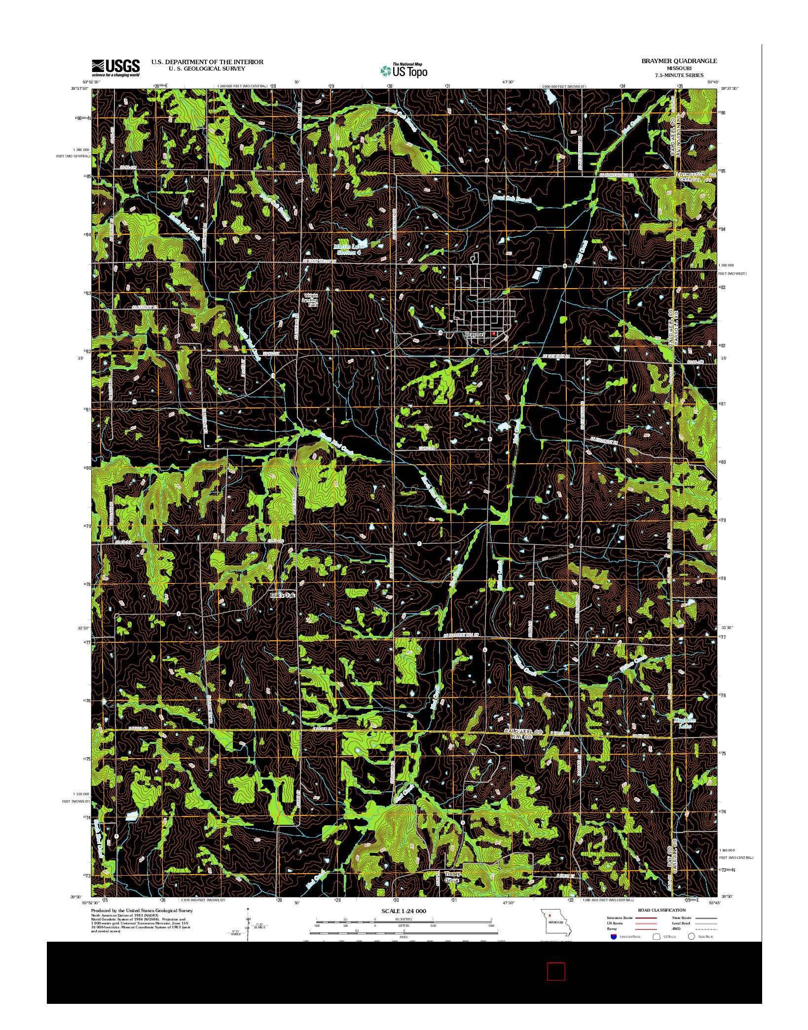 USGS US TOPO 7.5-MINUTE MAP FOR BRAYMER, MO 2012