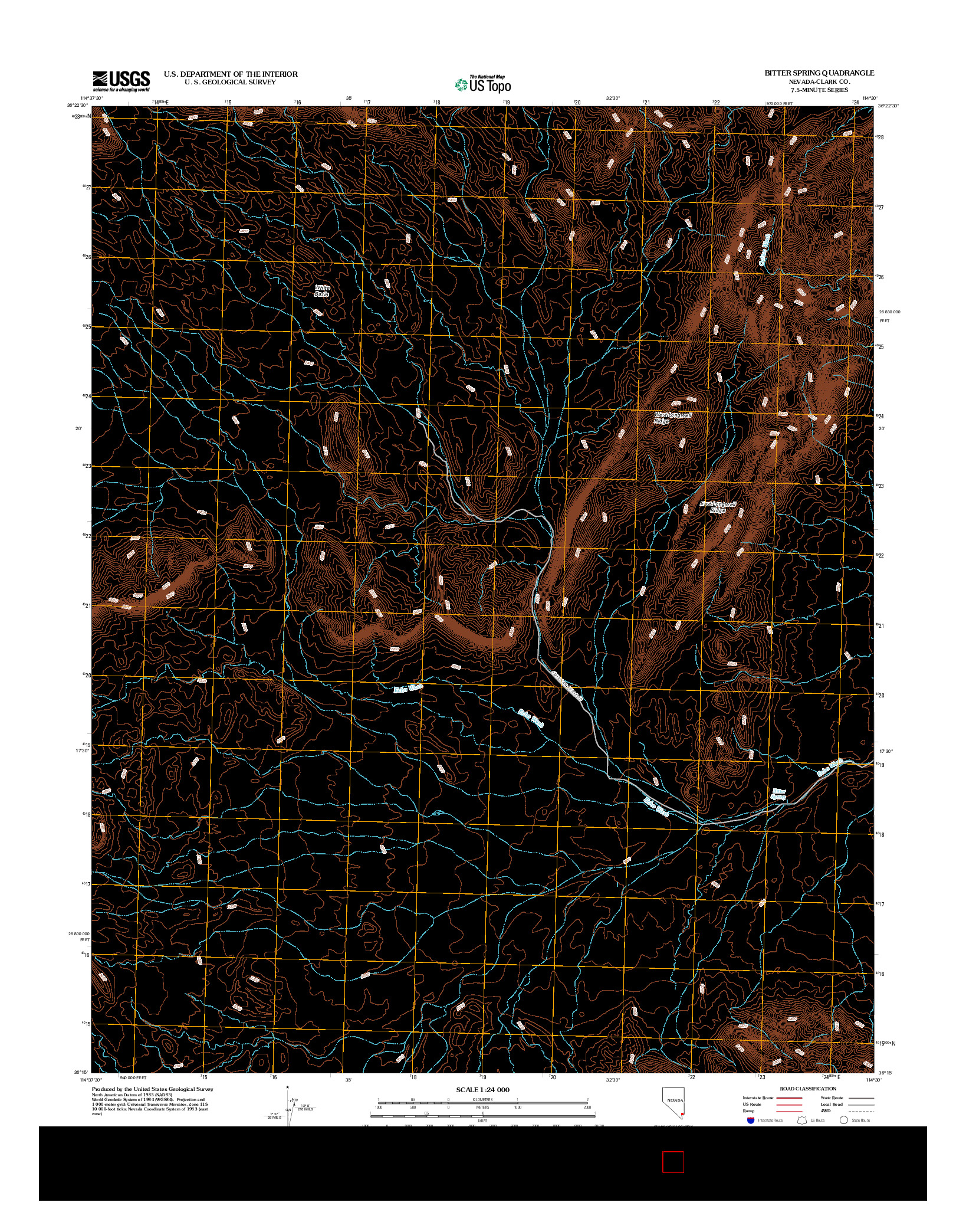 USGS US TOPO 7.5-MINUTE MAP FOR BITTER SPRING, NV 2012