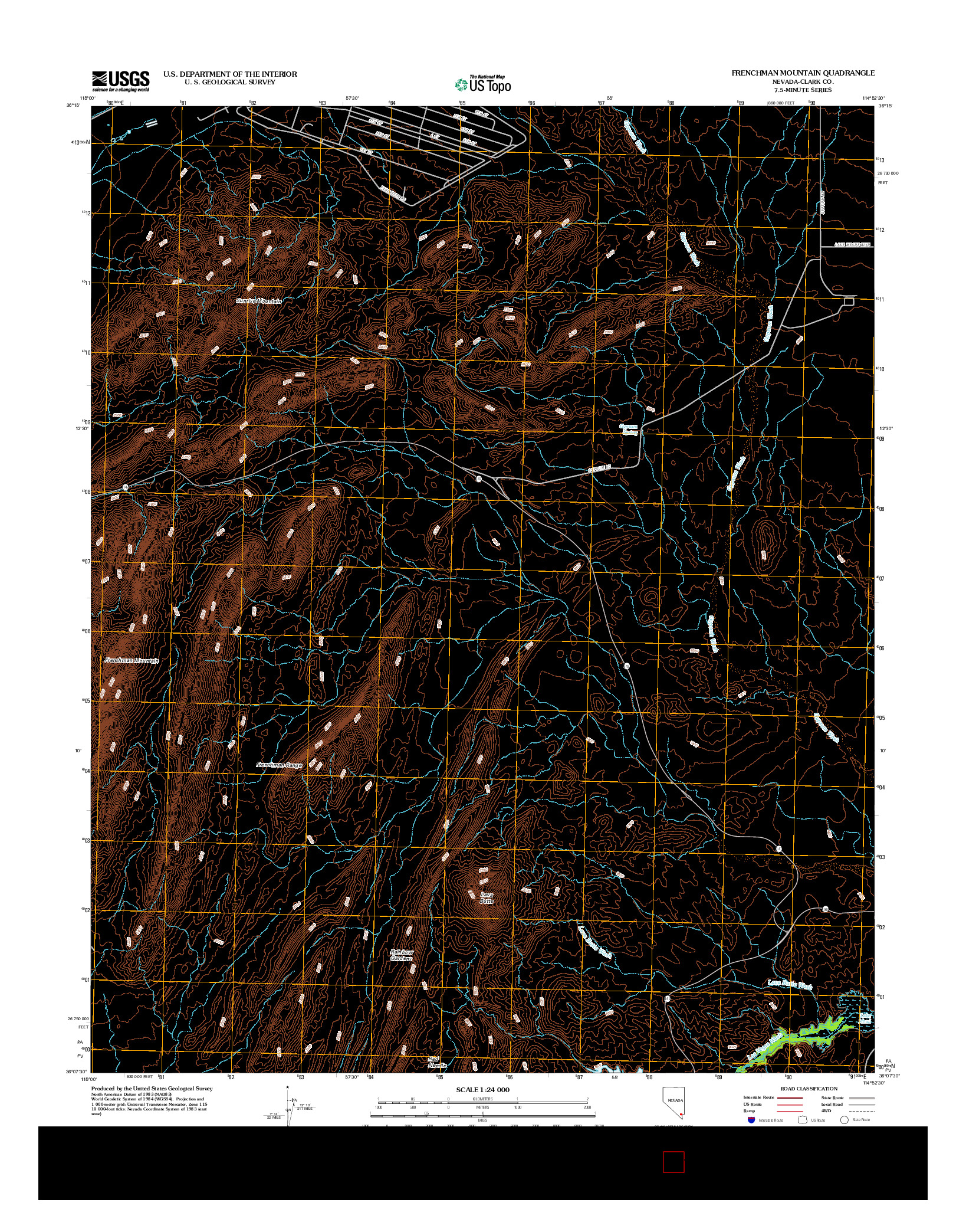 USGS US TOPO 7.5-MINUTE MAP FOR FRENCHMAN MOUNTAIN, NV 2012