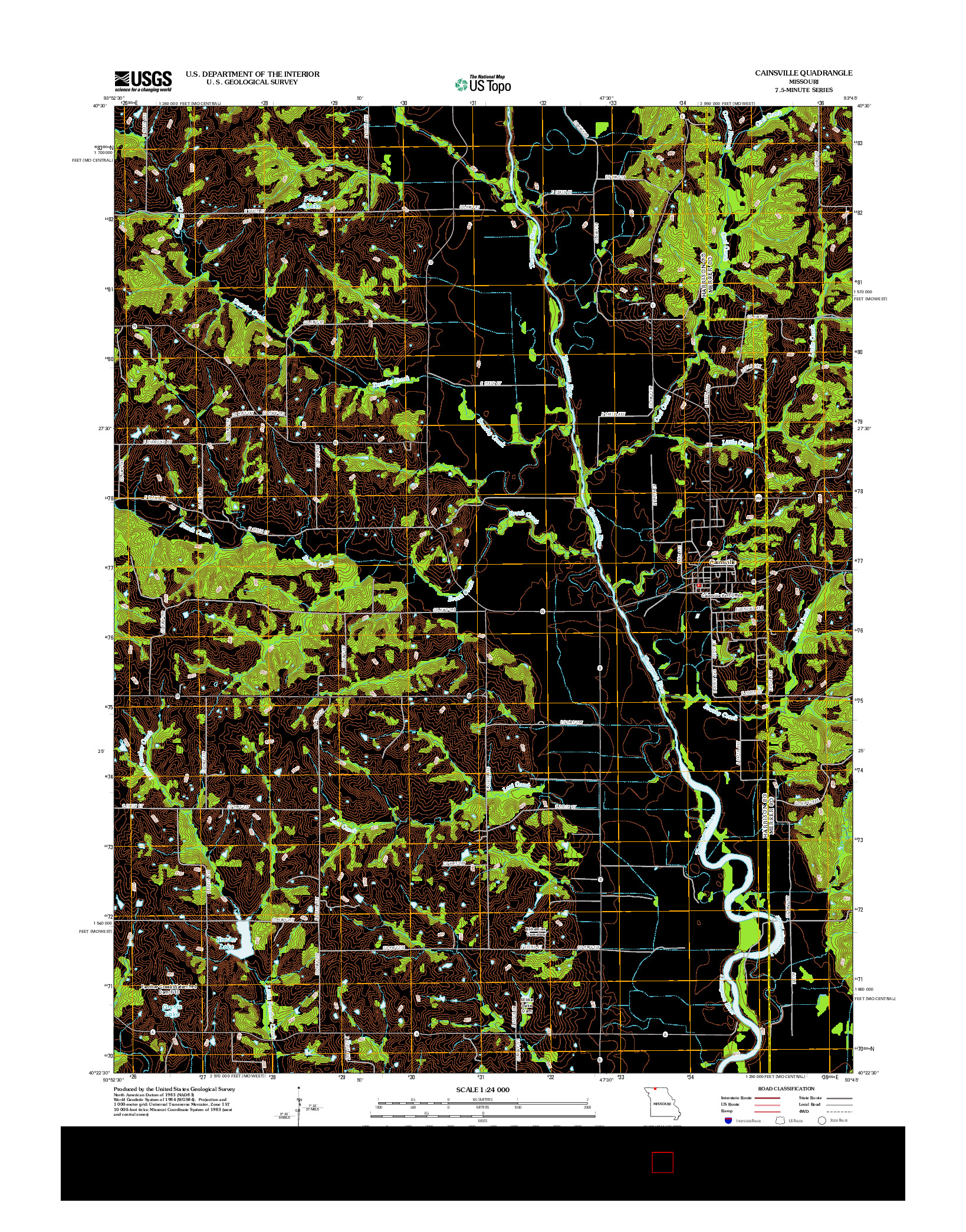 USGS US TOPO 7.5-MINUTE MAP FOR CAINSVILLE, MO 2012