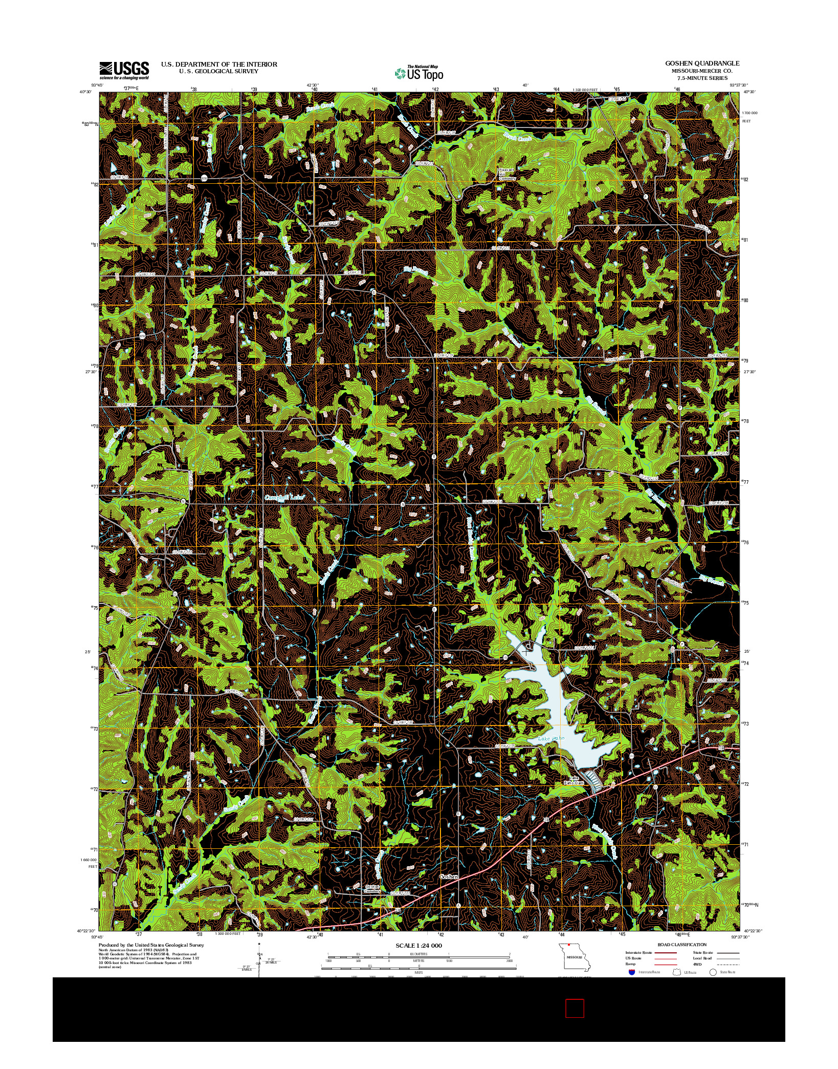 USGS US TOPO 7.5-MINUTE MAP FOR GOSHEN, MO 2012