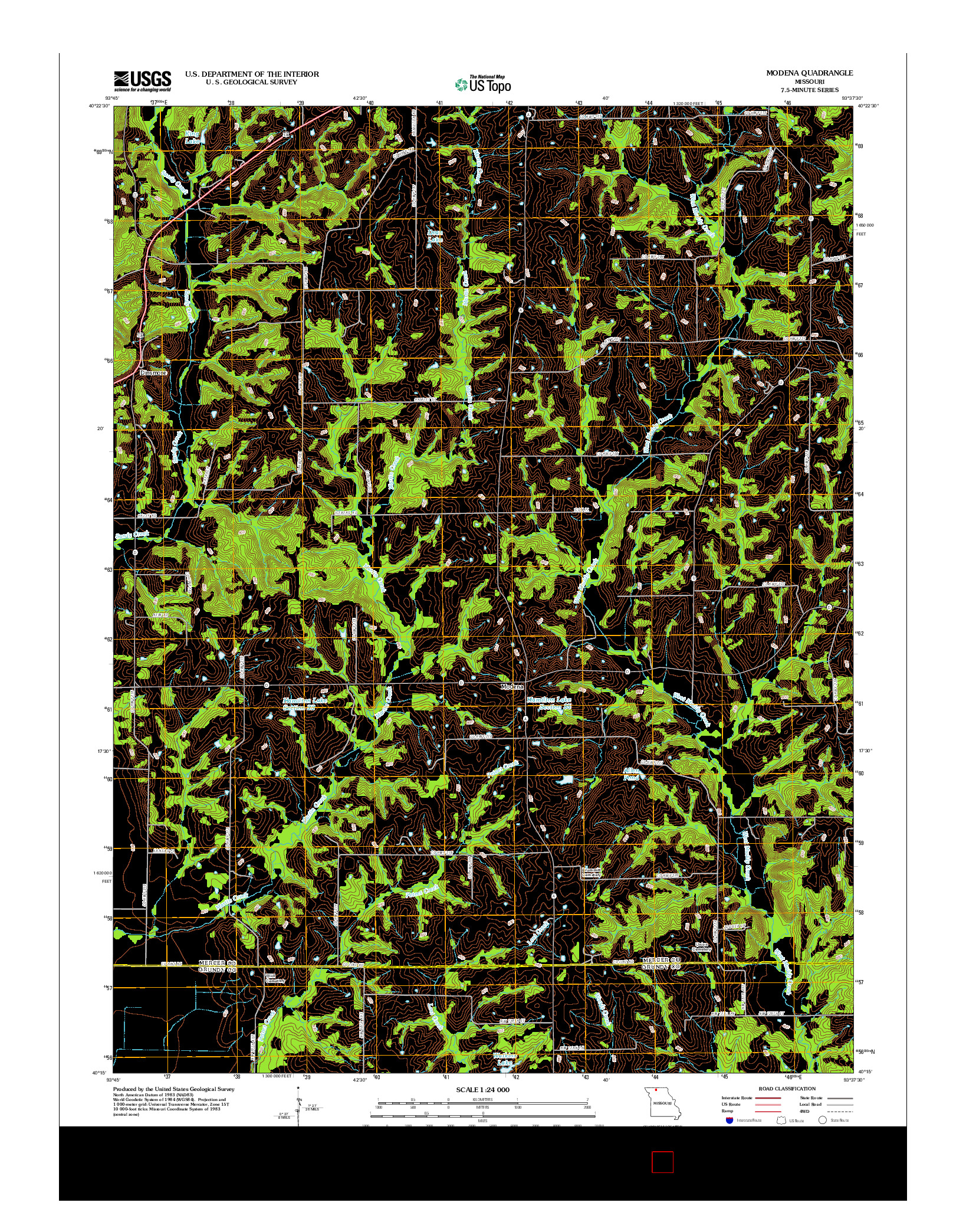 USGS US TOPO 7.5-MINUTE MAP FOR MODENA, MO 2012