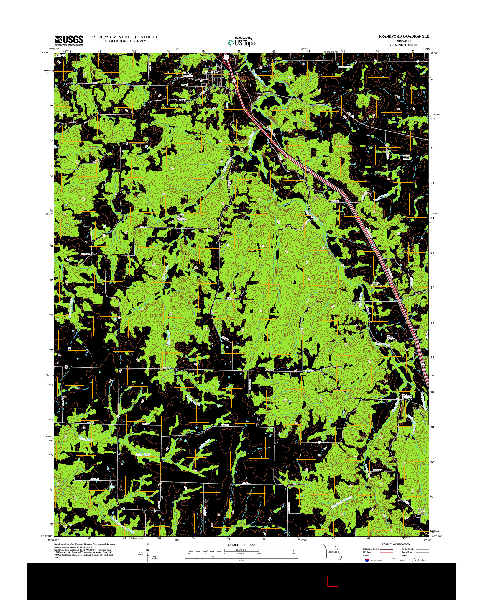 USGS US TOPO 7.5-MINUTE MAP FOR FRANKFORD, MO 2012