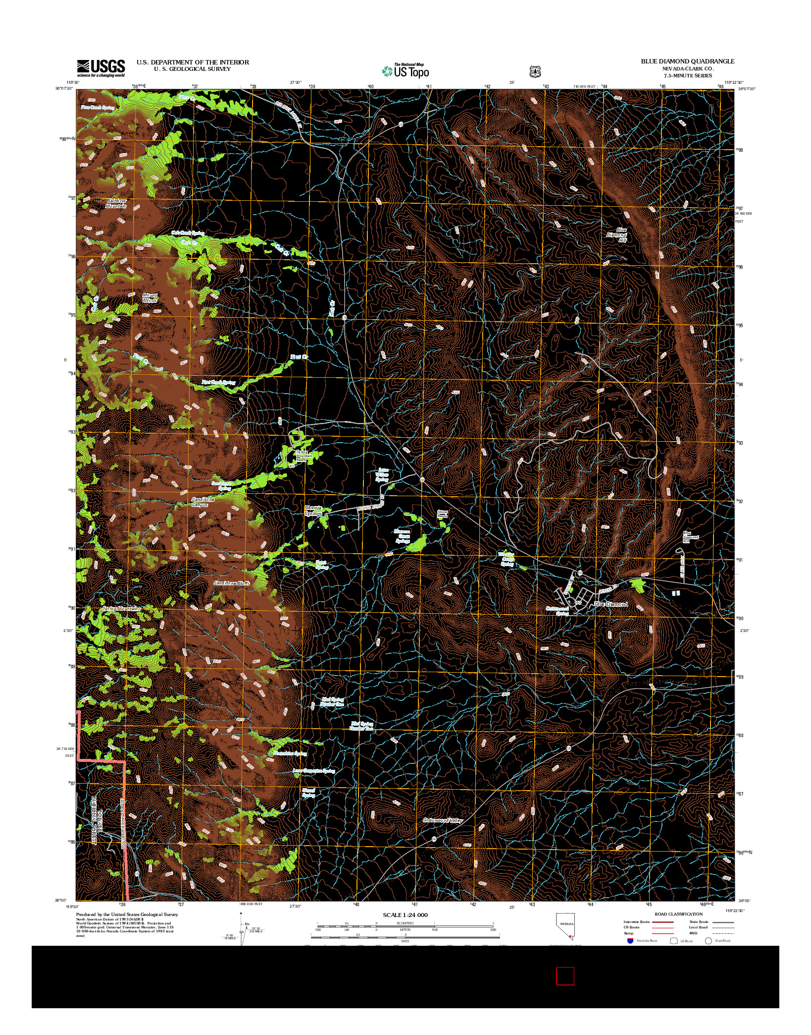 USGS US TOPO 7.5-MINUTE MAP FOR BLUE DIAMOND, NV 2012