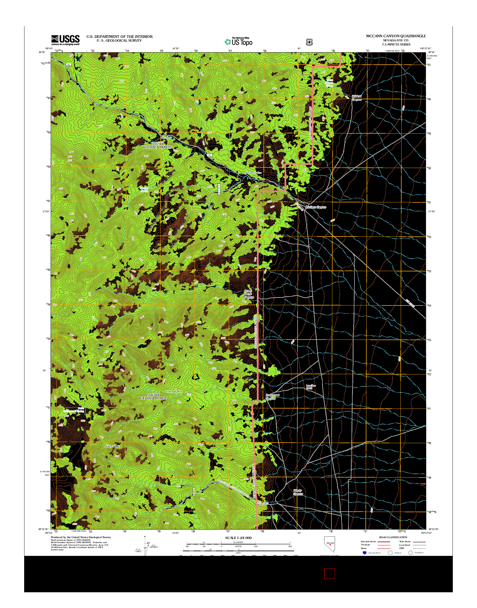 USGS US TOPO 7.5-MINUTE MAP FOR MCCANN CANYON, NV 2012