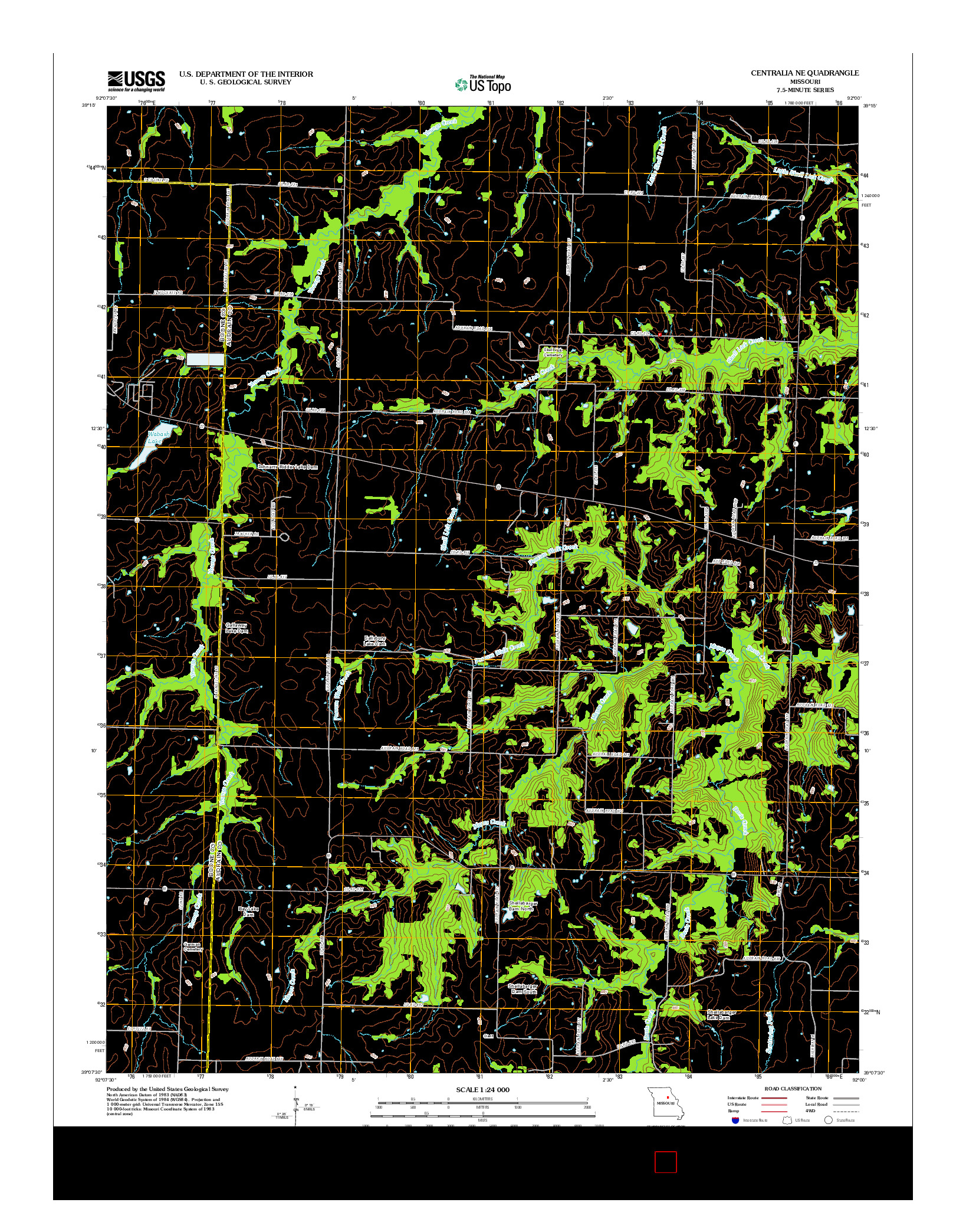 USGS US TOPO 7.5-MINUTE MAP FOR CENTRALIA NE, MO 2012