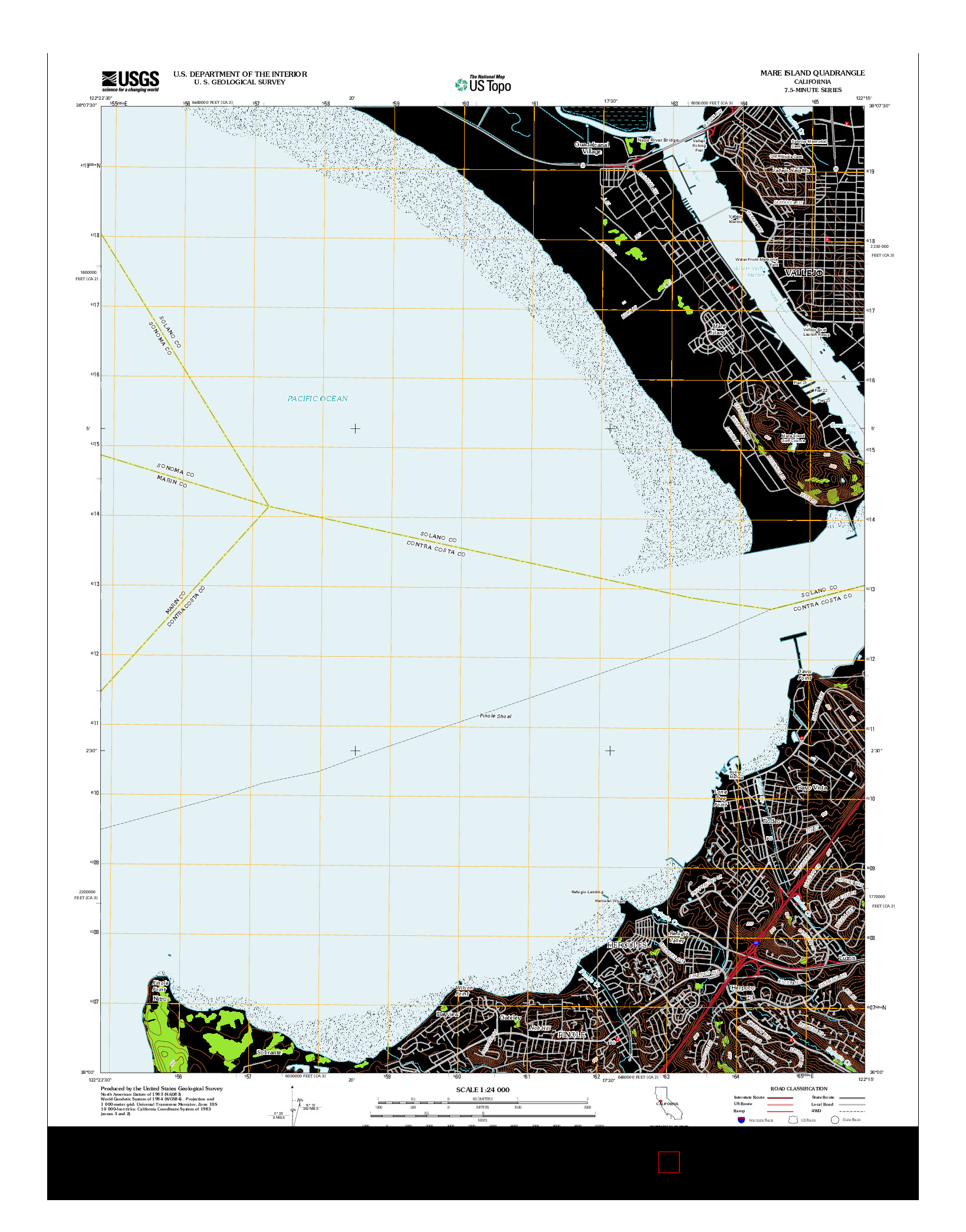 USGS US TOPO 7.5-MINUTE MAP FOR MARE ISLAND, CA 2012