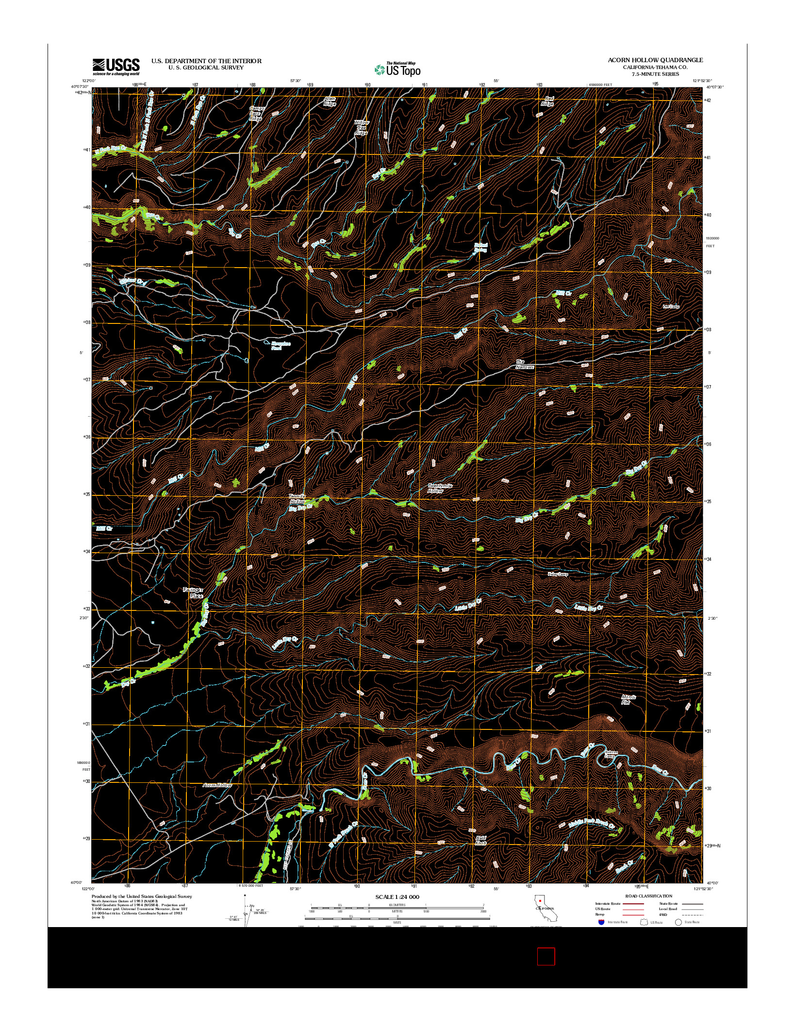 USGS US TOPO 7.5-MINUTE MAP FOR ACORN HOLLOW, CA 2012