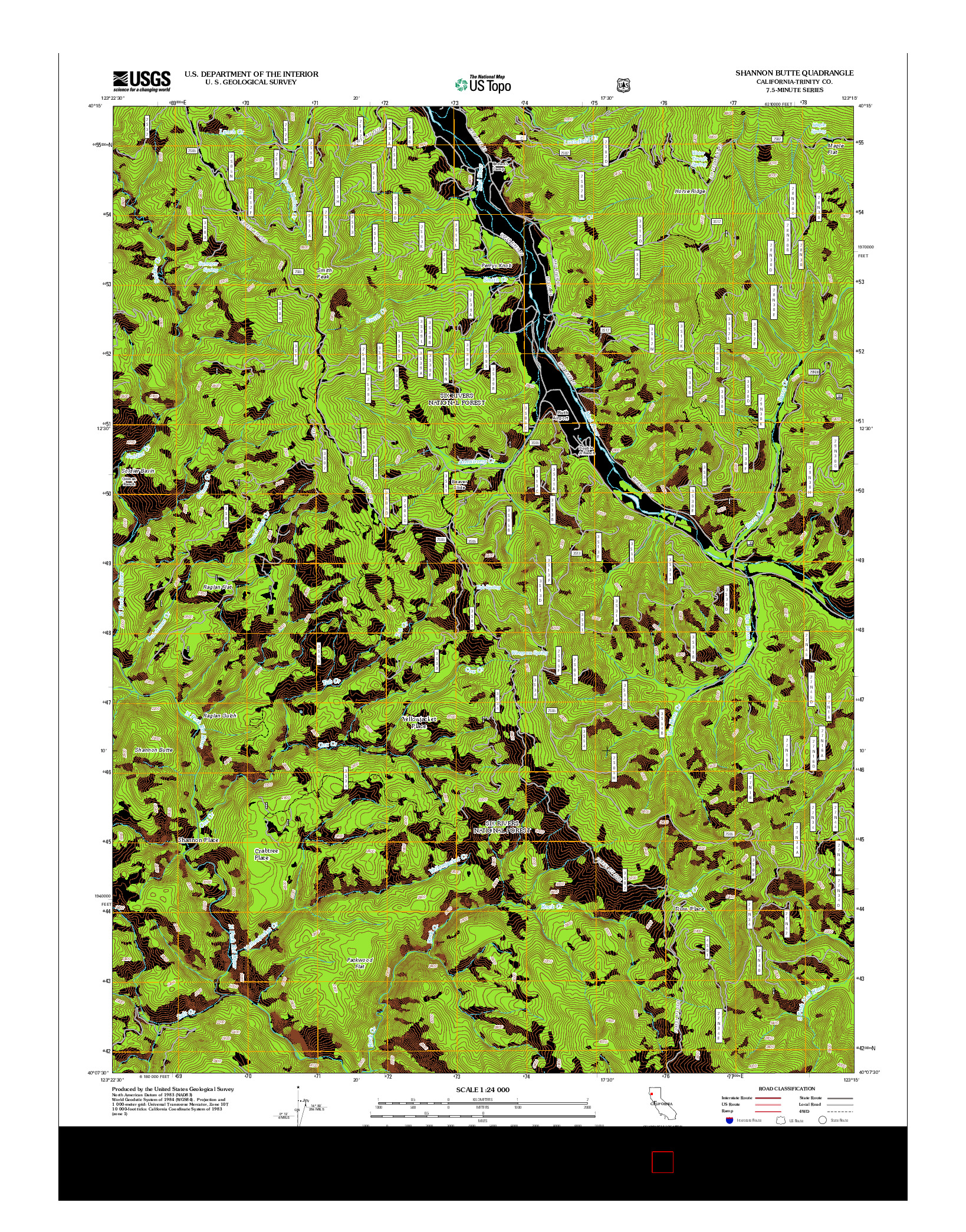 USGS US TOPO 7.5-MINUTE MAP FOR SHANNON BUTTE, CA 2012