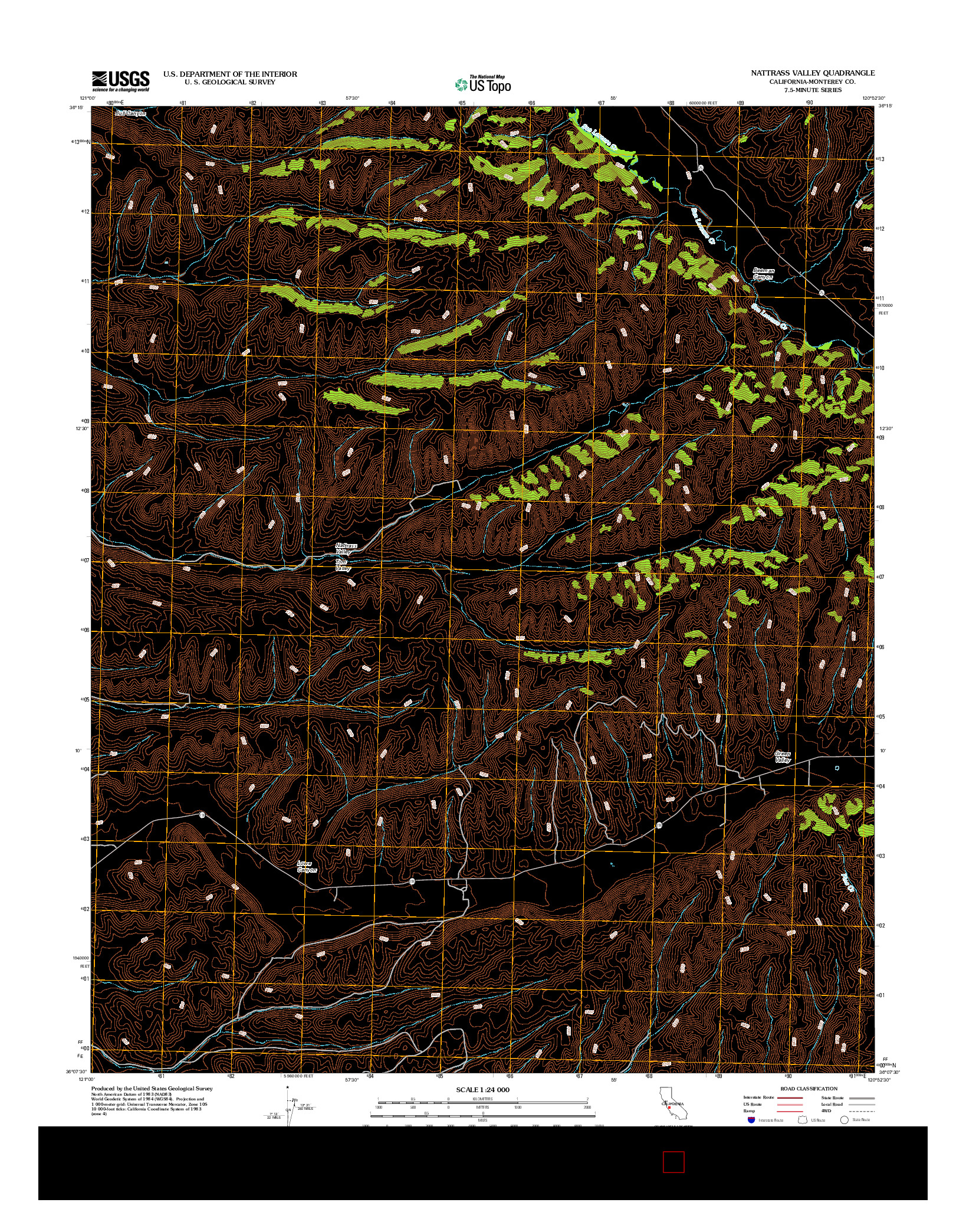 USGS US TOPO 7.5-MINUTE MAP FOR NATTRASS VALLEY, CA 2012