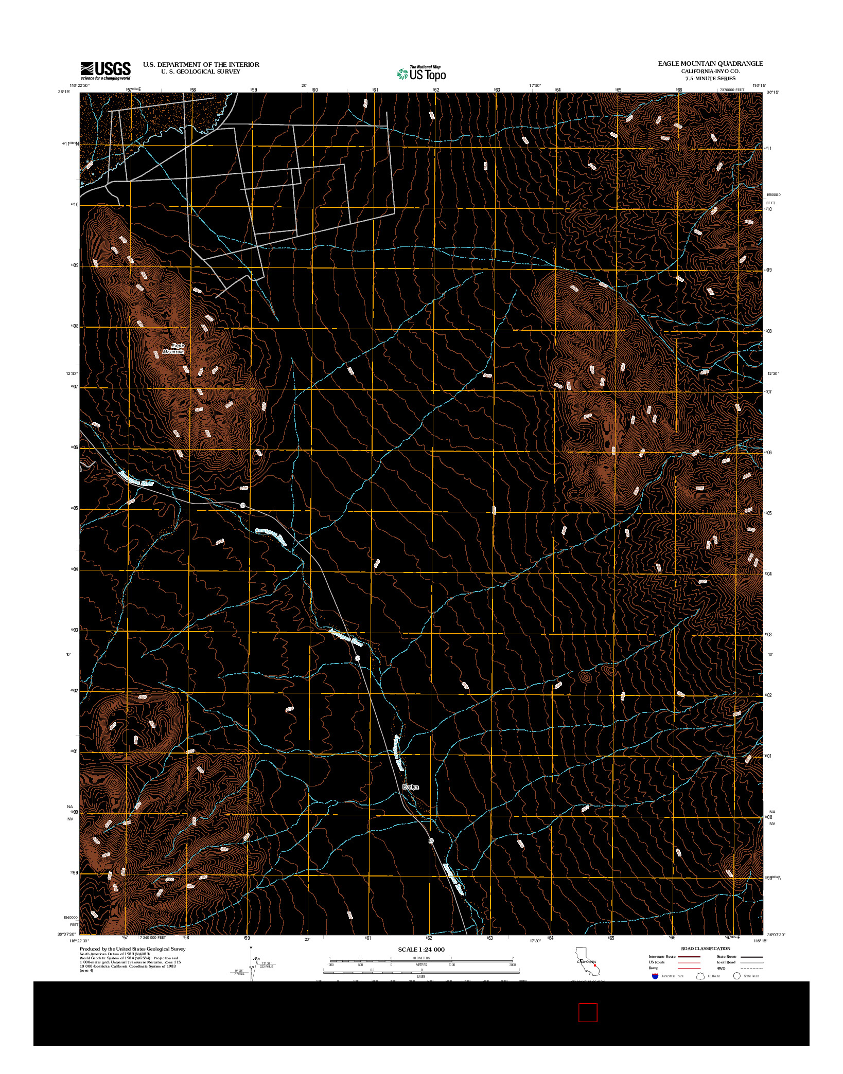 USGS US TOPO 7.5-MINUTE MAP FOR EAGLE MOUNTAIN, CA 2012