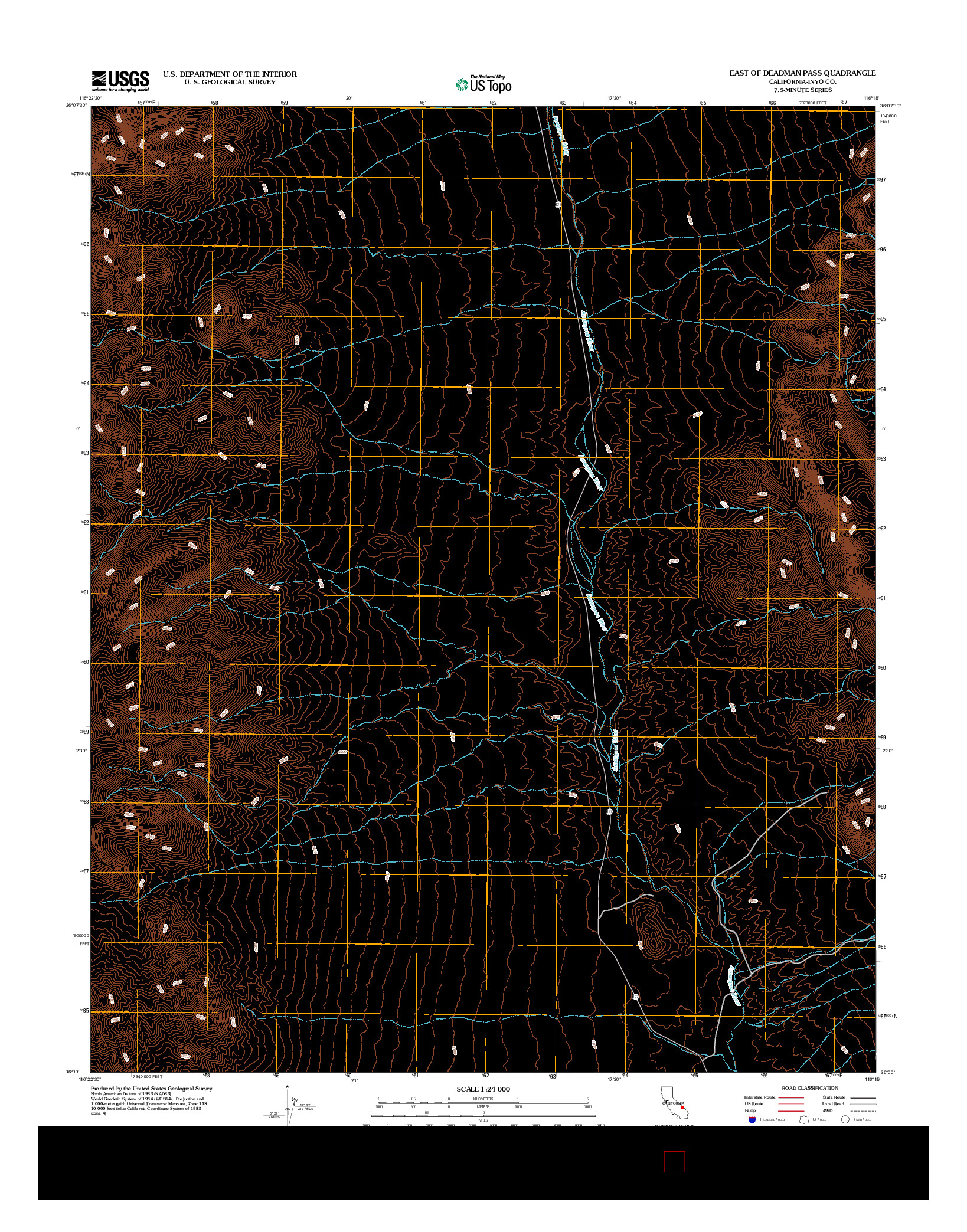 USGS US TOPO 7.5-MINUTE MAP FOR EAST OF DEADMAN PASS, CA 2012