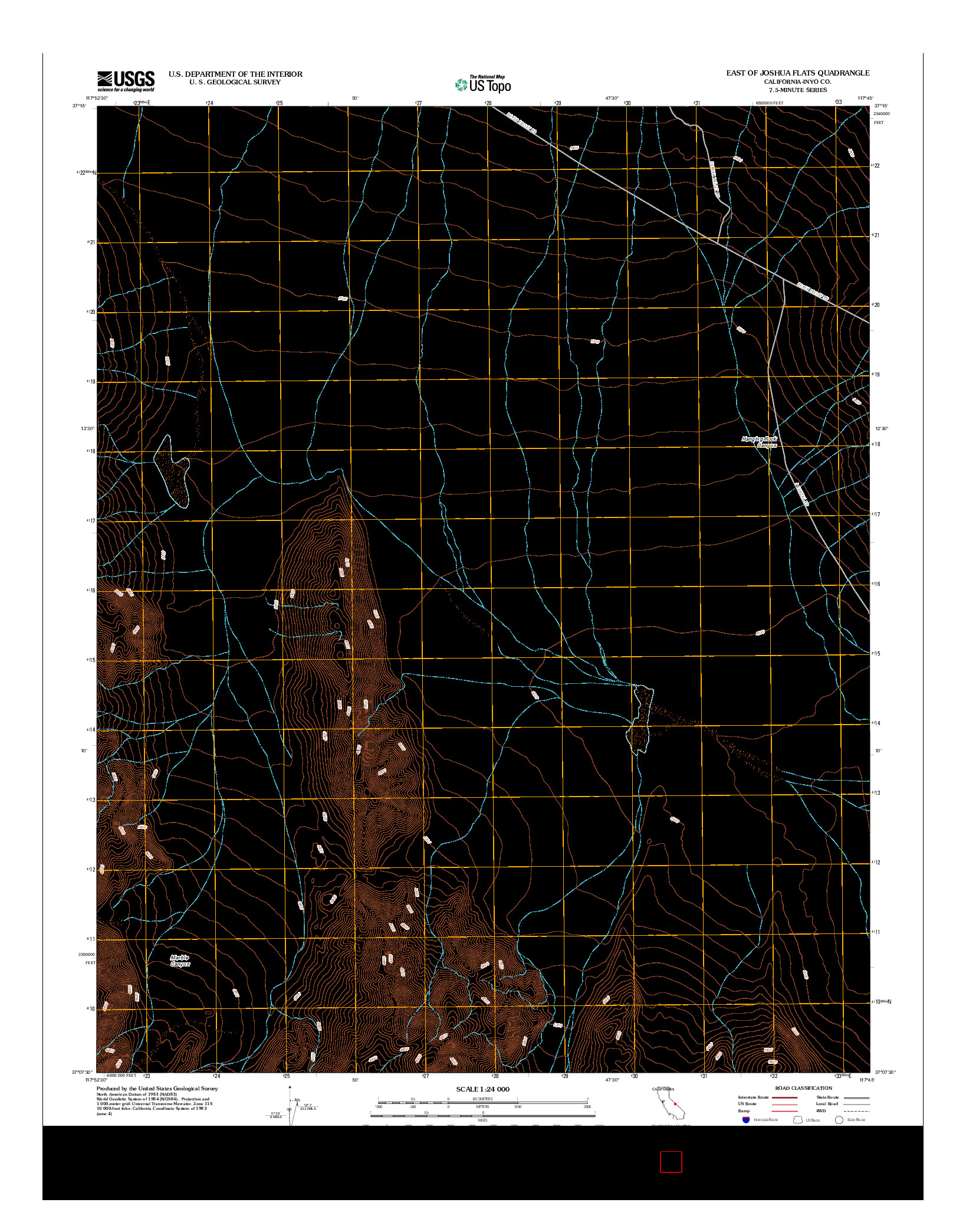 USGS US TOPO 7.5-MINUTE MAP FOR EAST OF JOSHUA FLATS, CA 2012