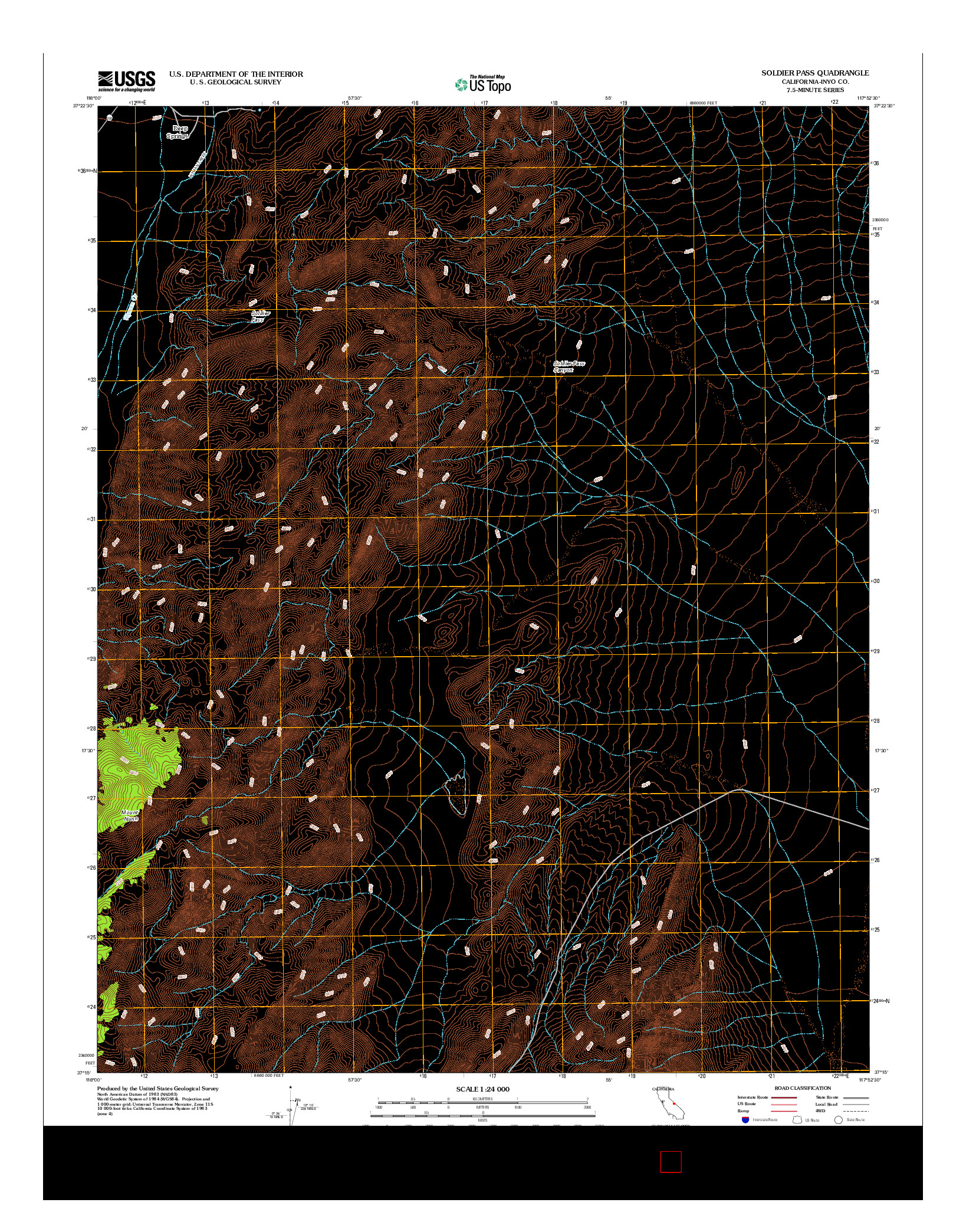 USGS US TOPO 7.5-MINUTE MAP FOR SOLDIER PASS, CA 2012