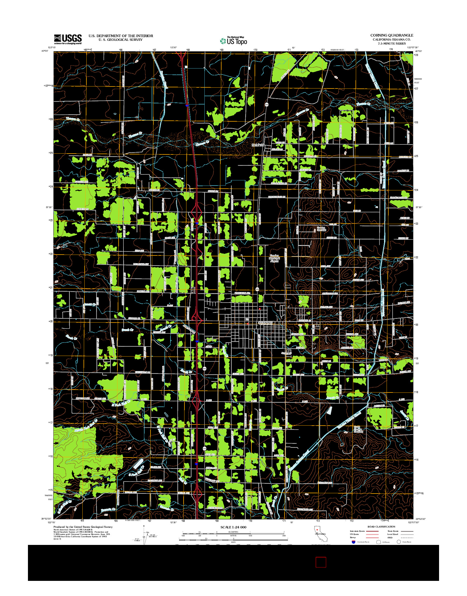 USGS US TOPO 7.5-MINUTE MAP FOR CORNING, CA 2012