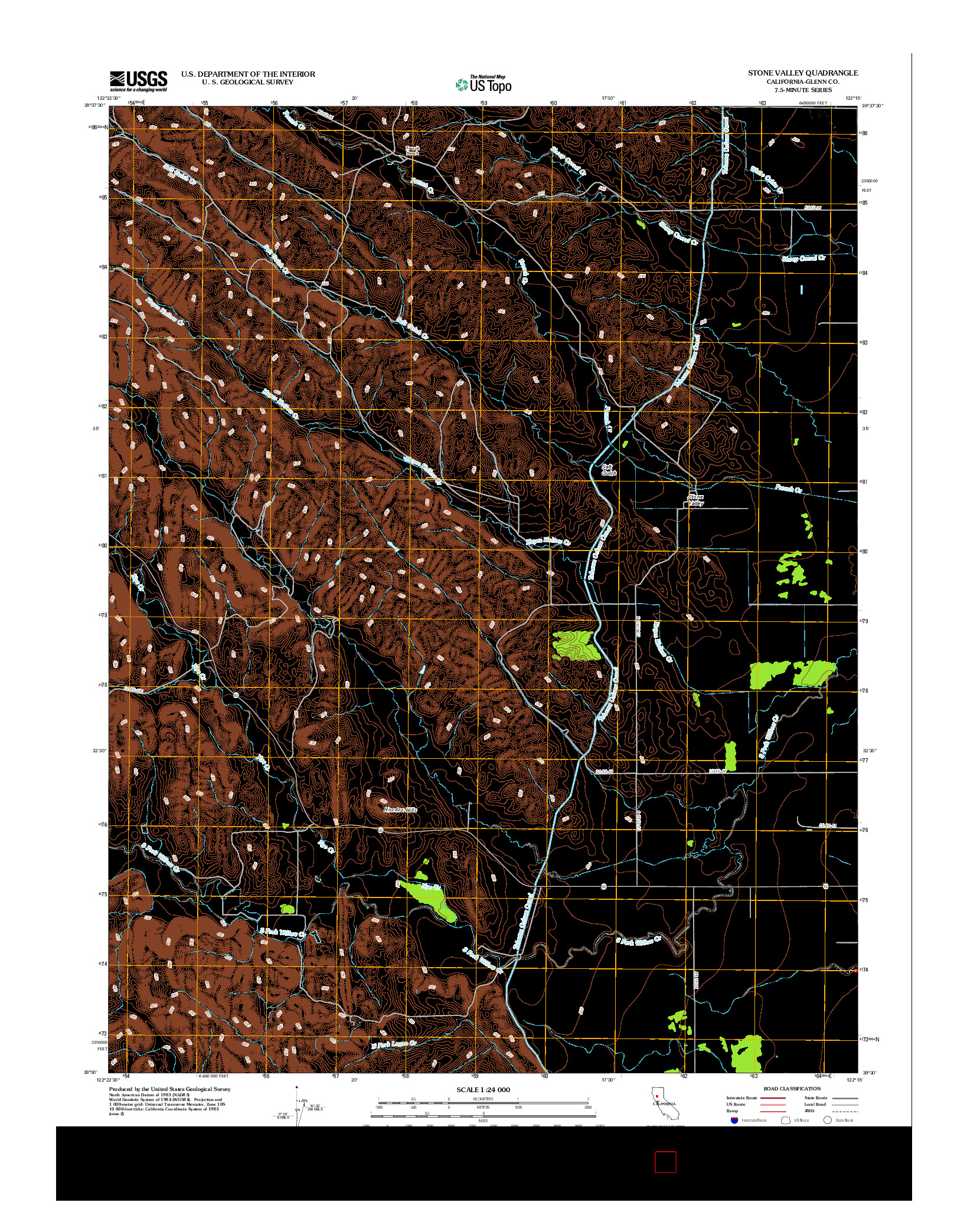 USGS US TOPO 7.5-MINUTE MAP FOR STONE VALLEY, CA 2012