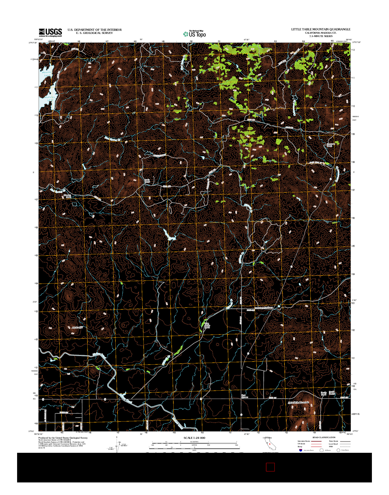 USGS US TOPO 7.5-MINUTE MAP FOR LITTLE TABLE MOUNTAIN, CA 2012