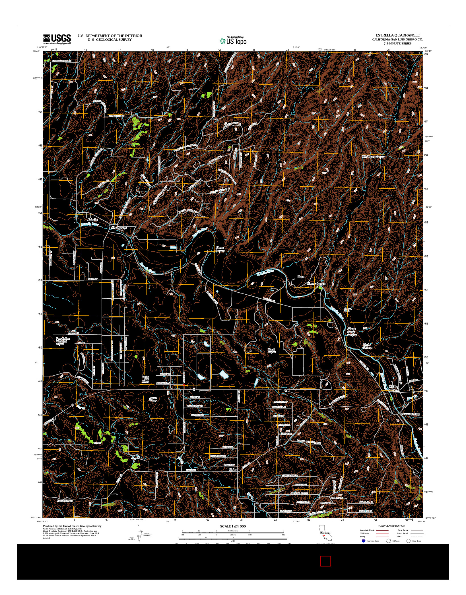 USGS US TOPO 7.5-MINUTE MAP FOR ESTRELLA, CA 2012