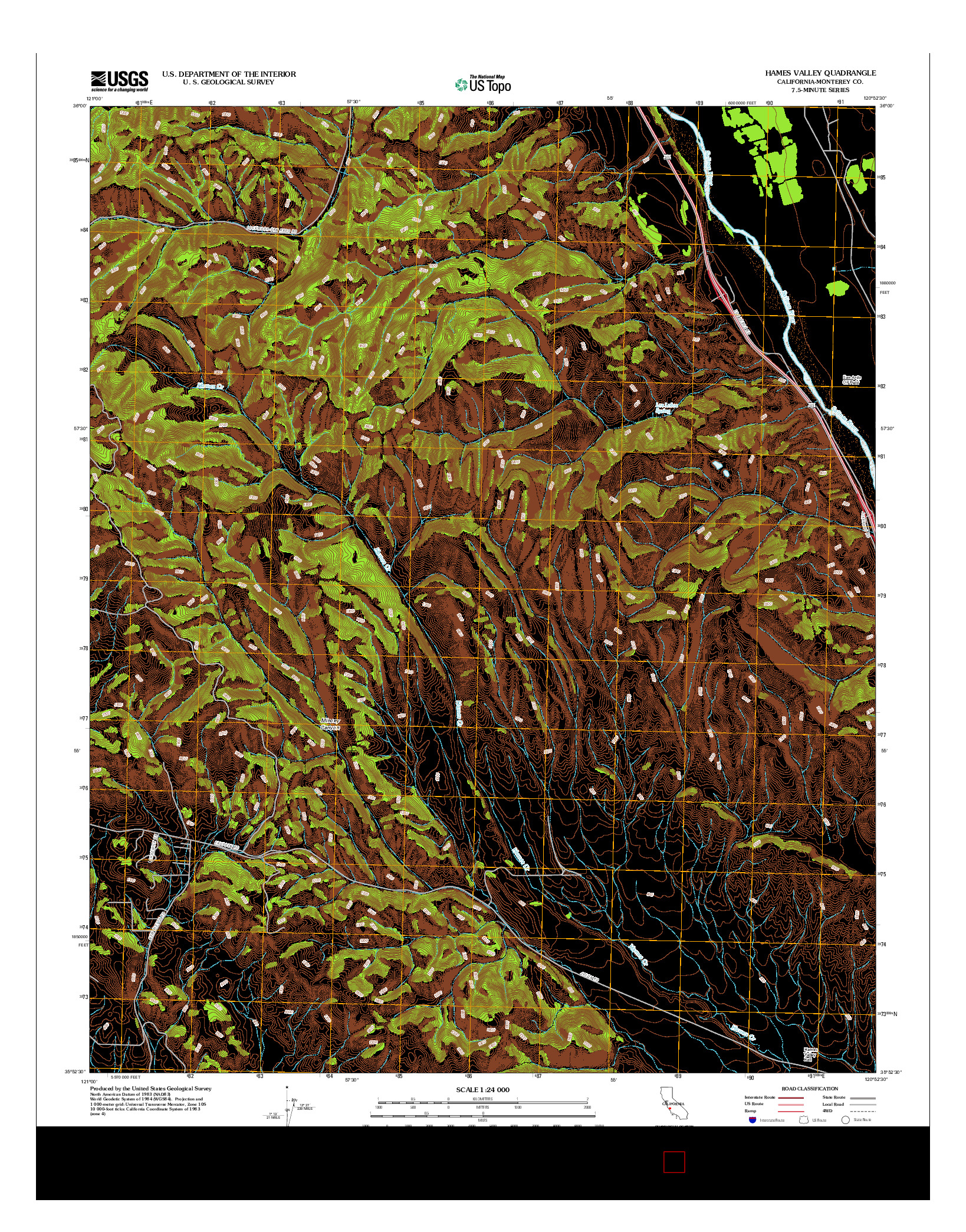 USGS US TOPO 7.5-MINUTE MAP FOR HAMES VALLEY, CA 2012