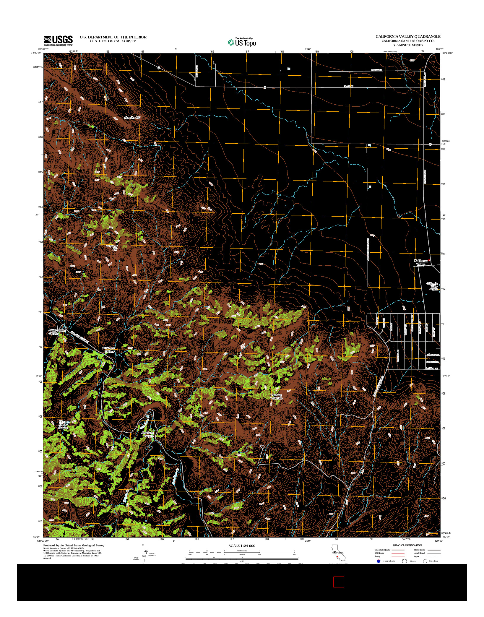 USGS US TOPO 7.5-MINUTE MAP FOR CALIFORNIA VALLEY, CA 2012