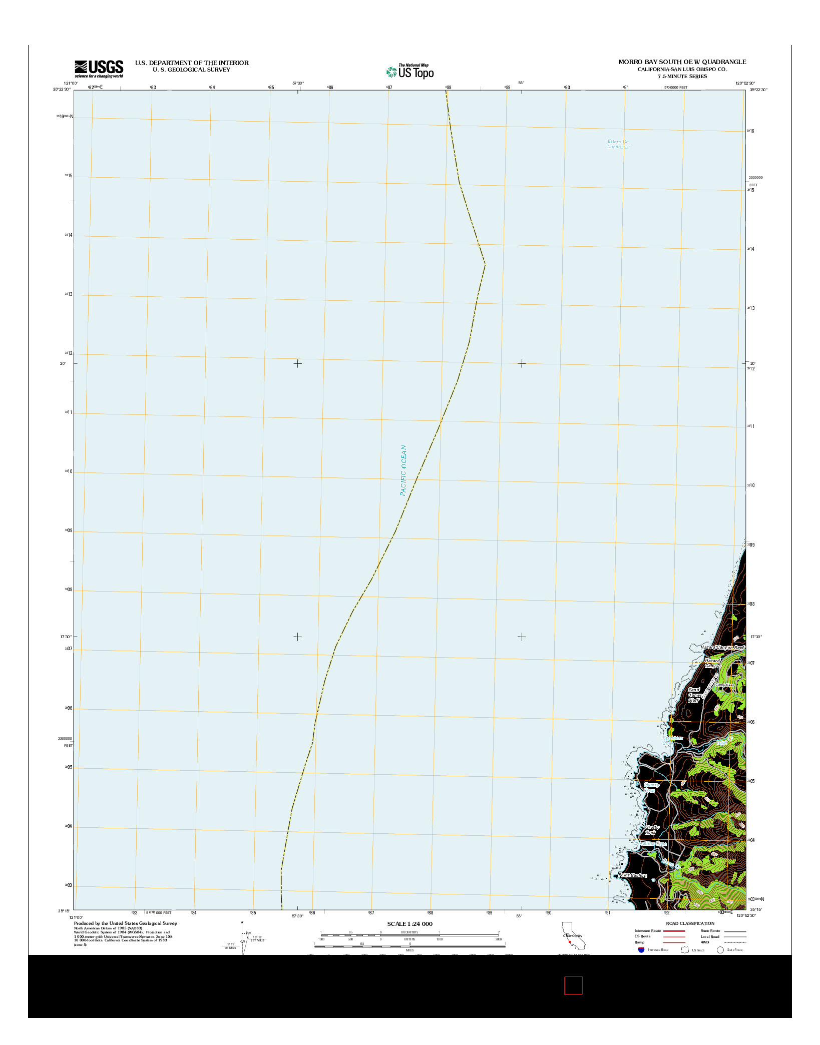 USGS US TOPO 7.5-MINUTE MAP FOR MORRO BAY SOUTH OE W, CA 2012