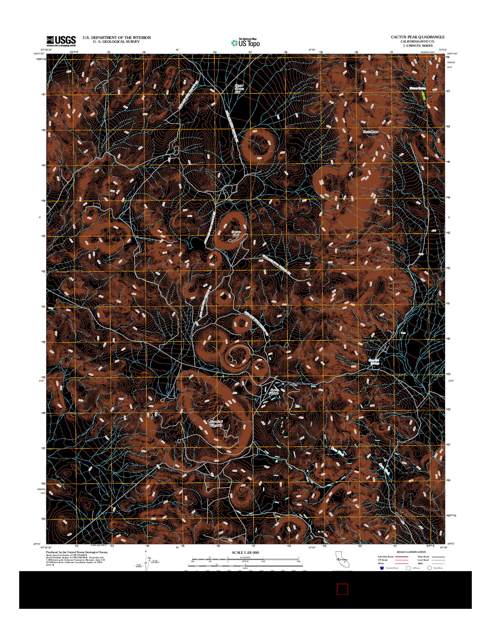 USGS US TOPO 7.5-MINUTE MAP FOR CACTUS PEAK, CA 2012