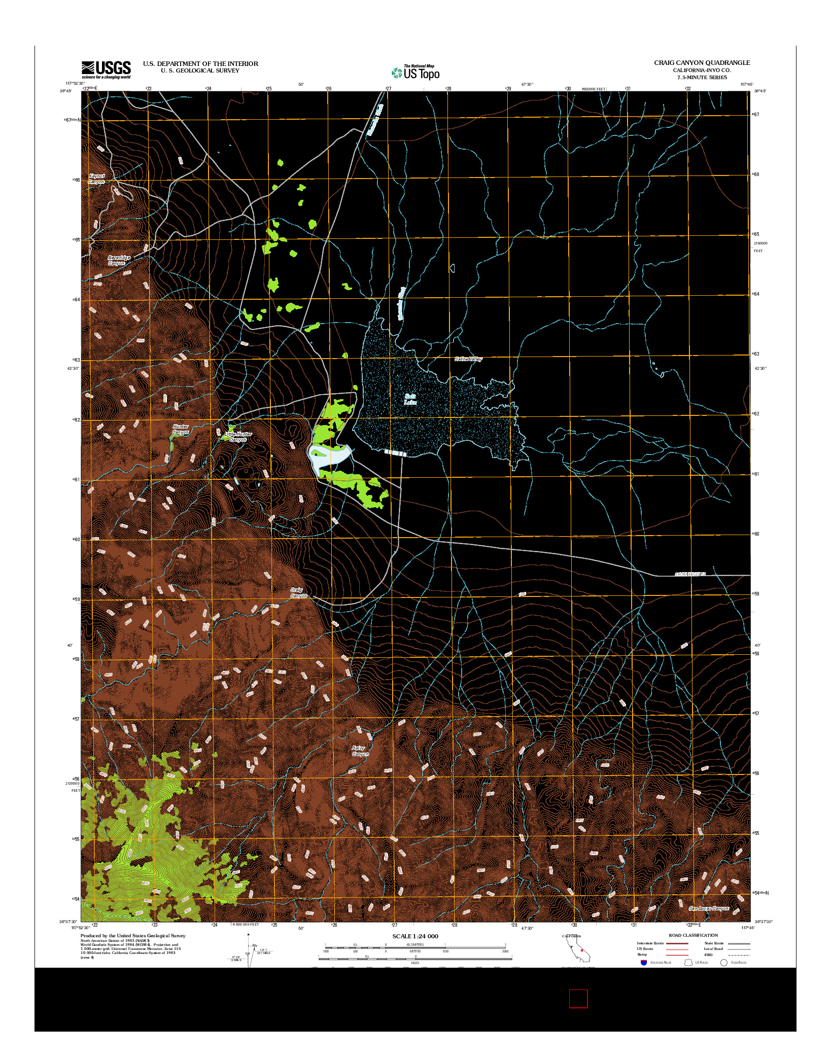 USGS US TOPO 7.5-MINUTE MAP FOR CRAIG CANYON, CA 2012