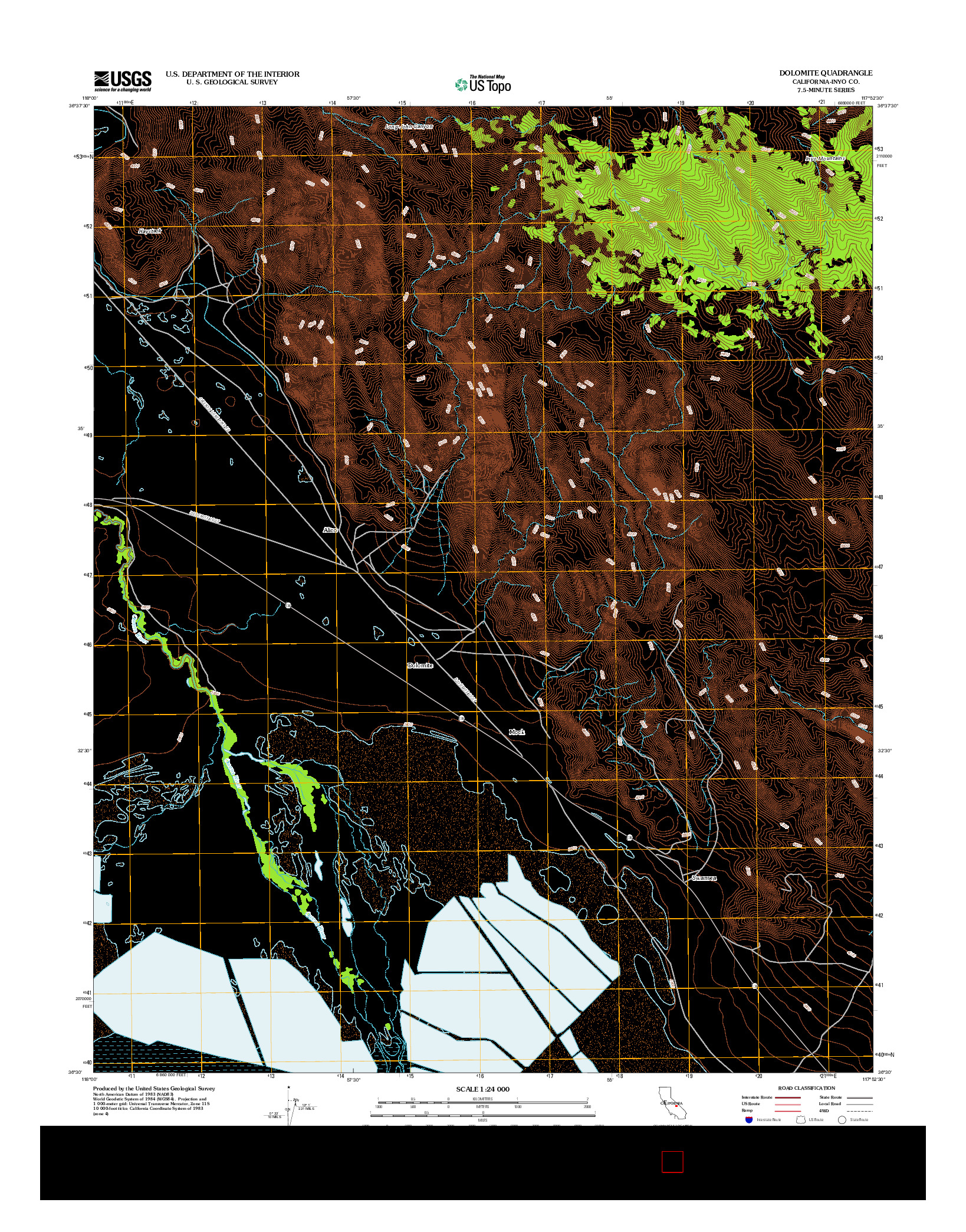 USGS US TOPO 7.5-MINUTE MAP FOR DOLOMITE, CA 2012